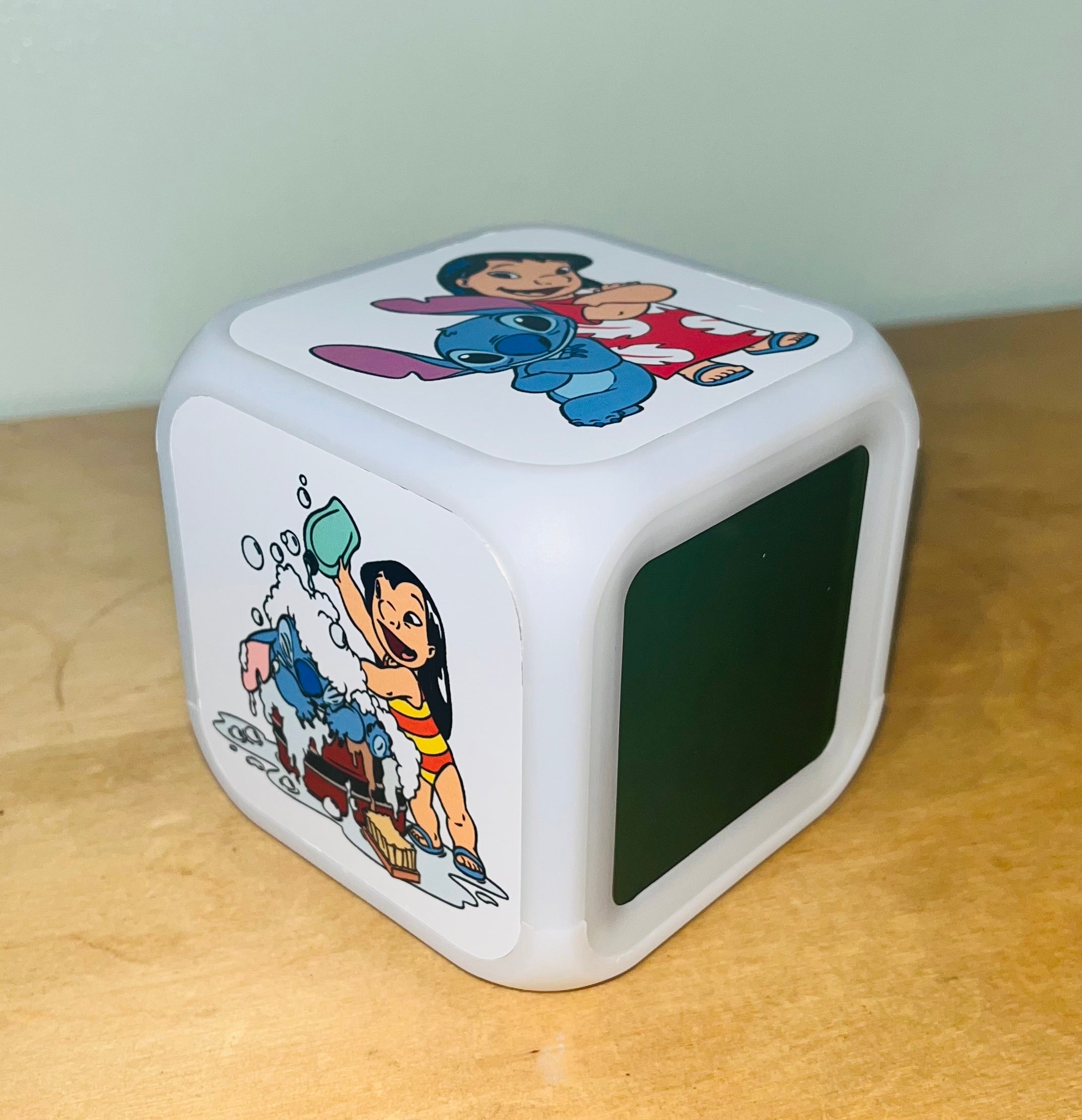 Lilo & Stitch Design Personalised LED Cube Digital Alarm Clock - Colour Changing/Great Gift Idea