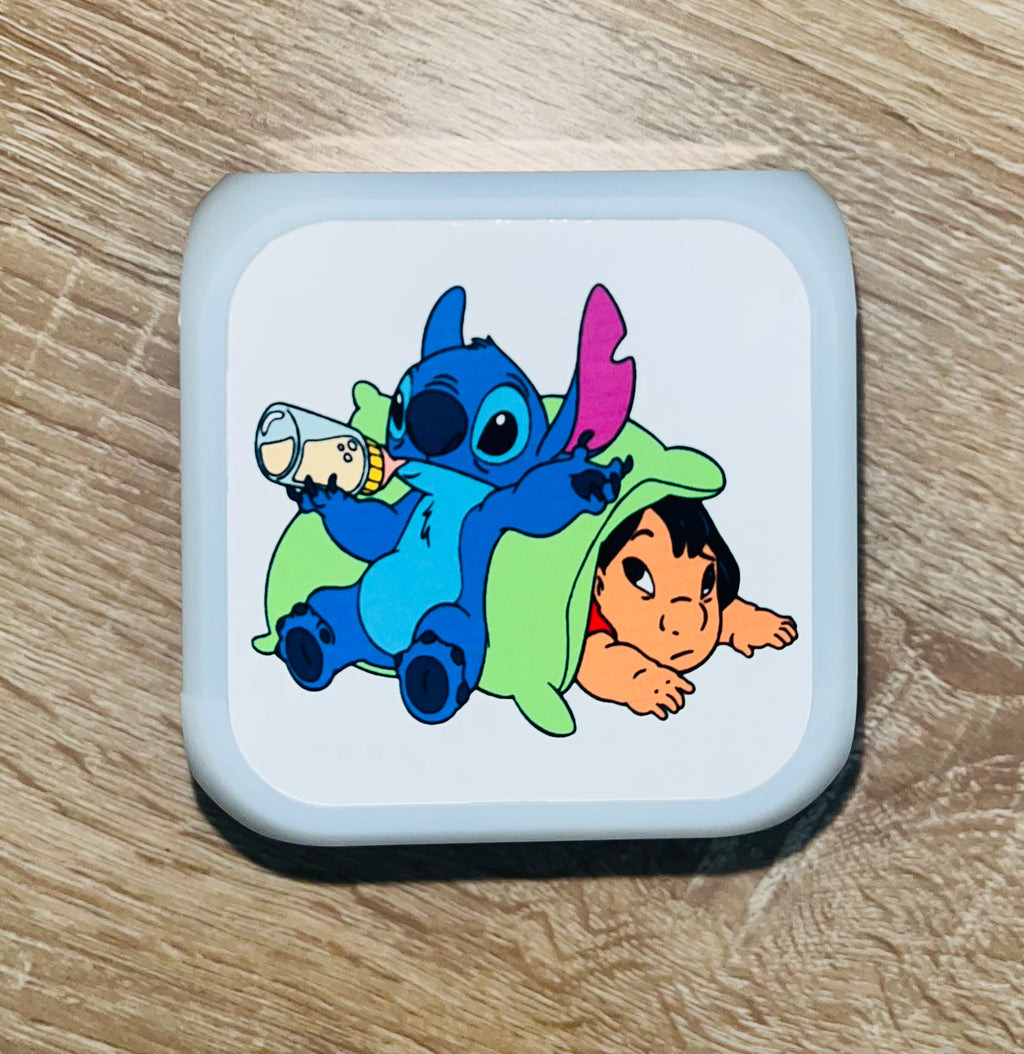 Lilo & Stitch Design Personalised LED Cube Digital Alarm Clock - Colour Changing/Great Gift Idea