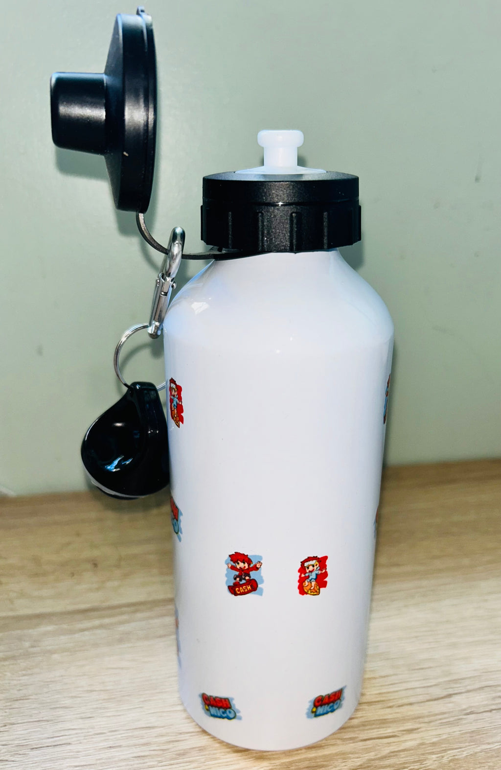 Character/Cash & Nico Themed Personalised 600ml Aluminium Water Bottles - made with your favourite characters! School Water Bottle, Summer Ready.