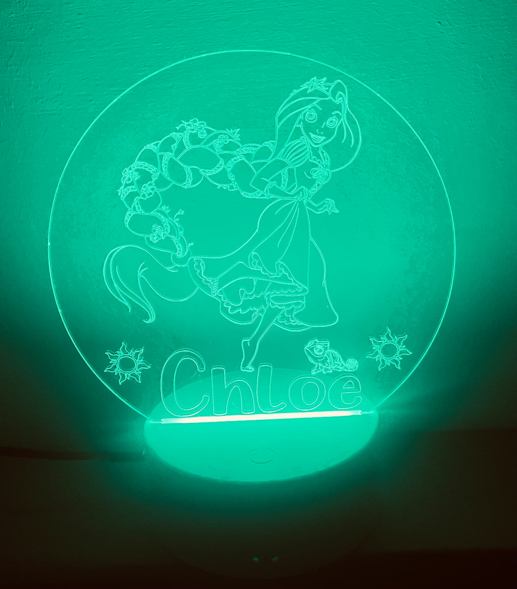 Princess/Rapunzel Themed LED Night Light - Comes Fully Personalised. Unique Gift Idea