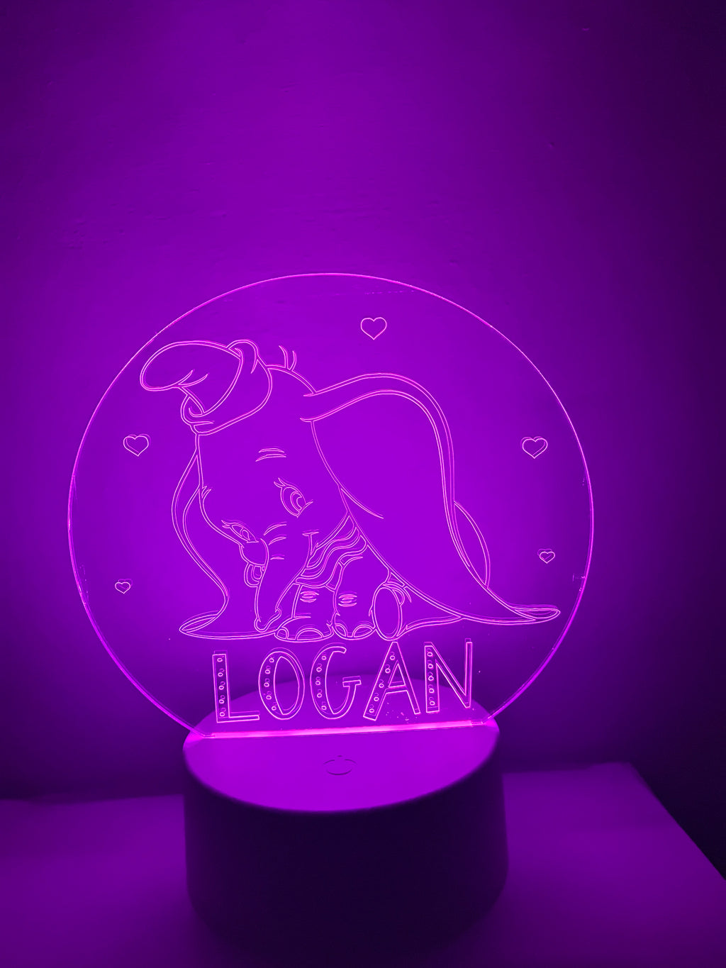 Character /Dumbo Themed LED Night Light - Comes Fully Personalised. Unique Gift Idea