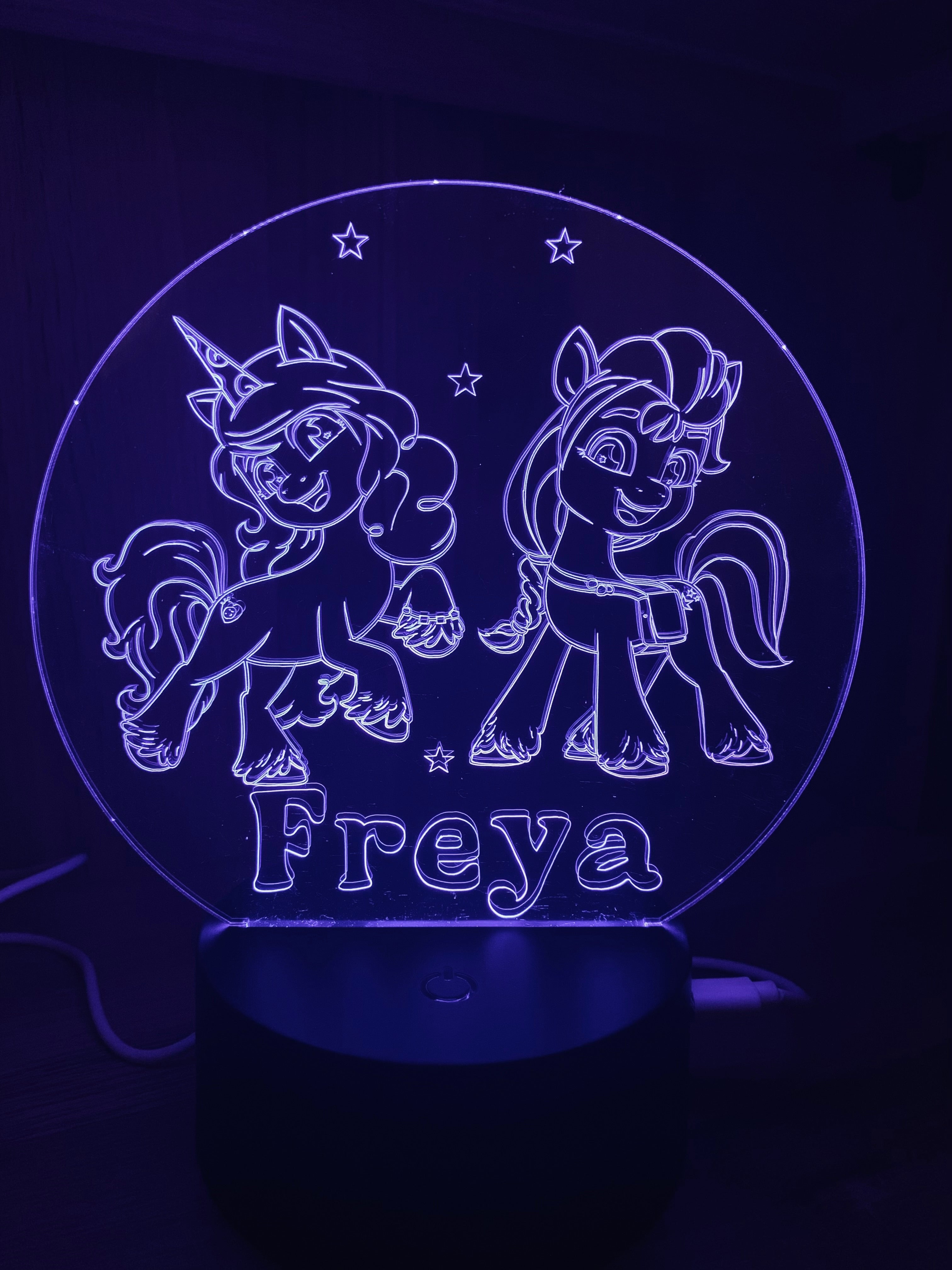Pony Themed LED Night Light - Comes Fully Personalised. Unique Gift Idea