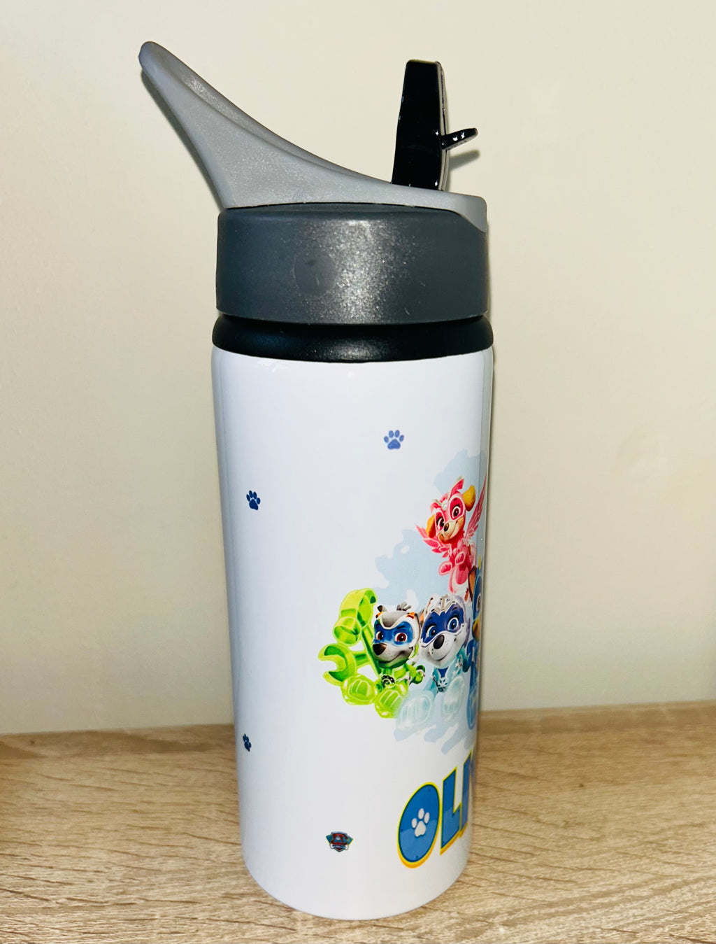 Character/Mighty Pups Themed Personalised 600ml Aluminium Water Bottles - made with your favourite characters! School Water Bottle, Summer Ready.