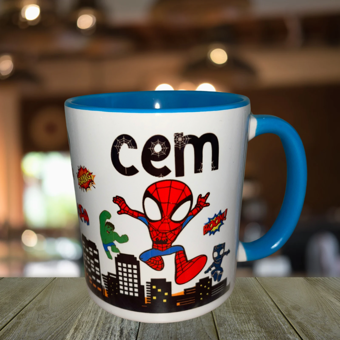 Spidey & Friends Themed Design Personalised Mug, Custom Mug, Customised Coffee Cup, Gift for Friend, Bridesmaid Gift, Tea Lover Gift, Birthday Gift