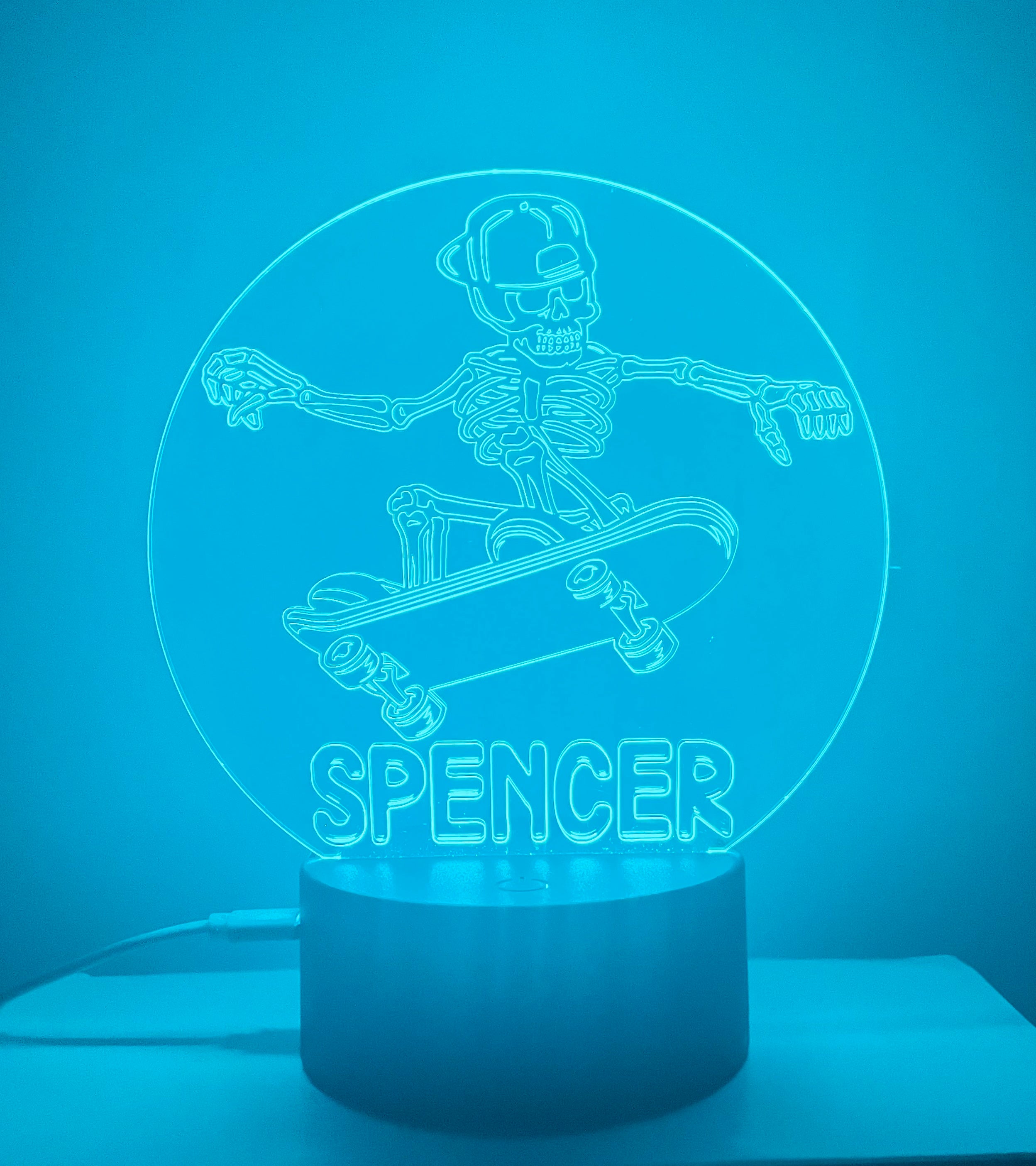 Skeleton Themed LED Night Light - Comes Fully Personalised. Unique Gift Idea