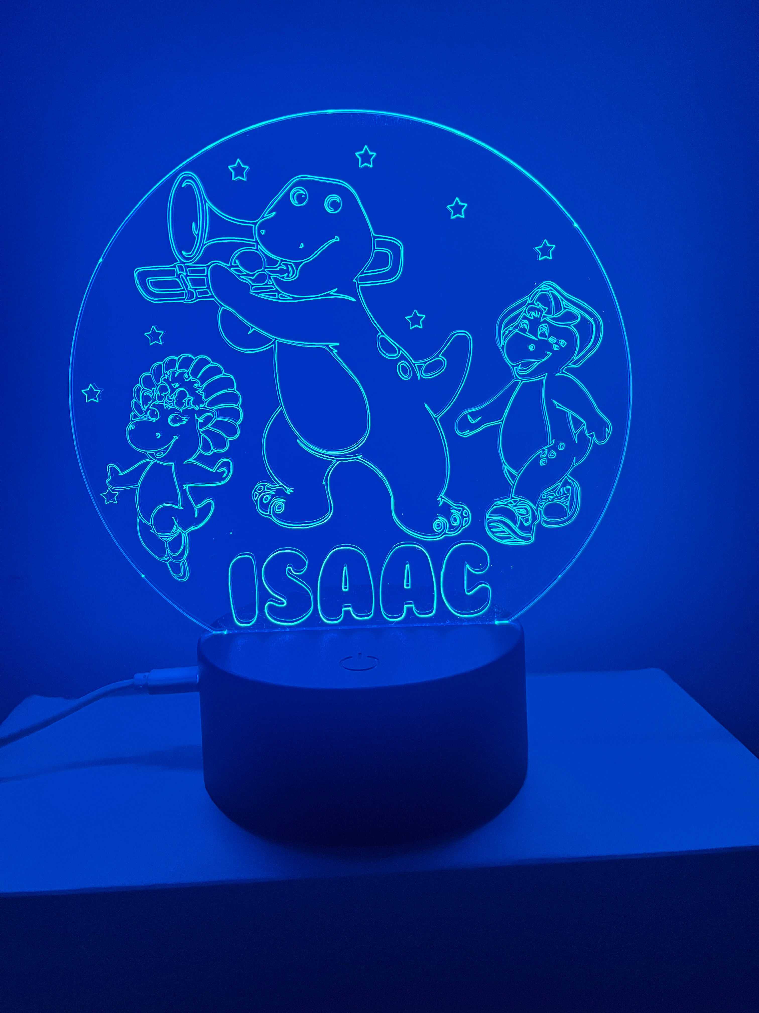 Character/Barney Themed LED Night Light - Comes Fully Personalised. Unique Gift Idea