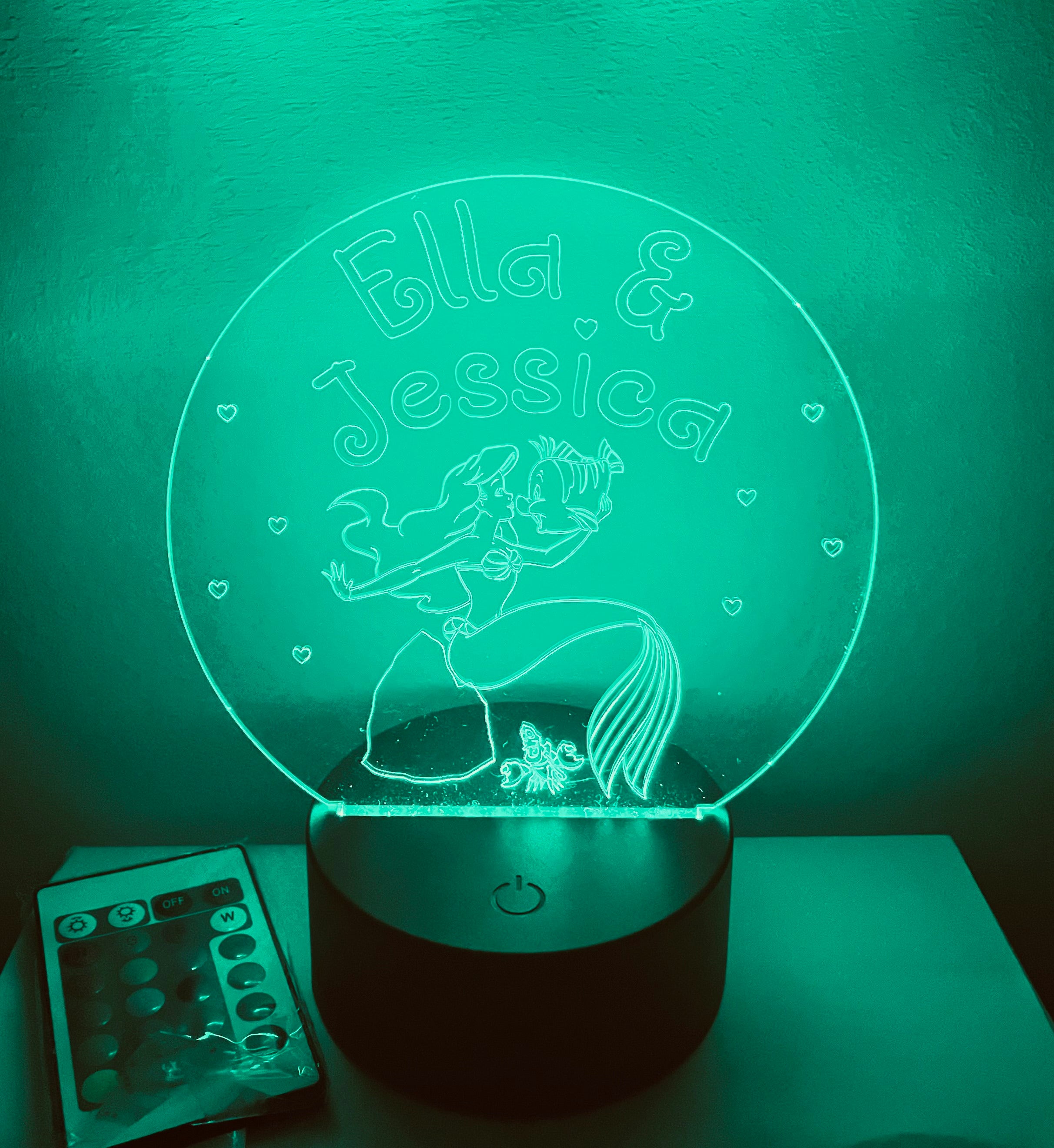 Princess/Mermaid Themed LED Night Light - Comes Fully Personalised. Unique Gift Idea