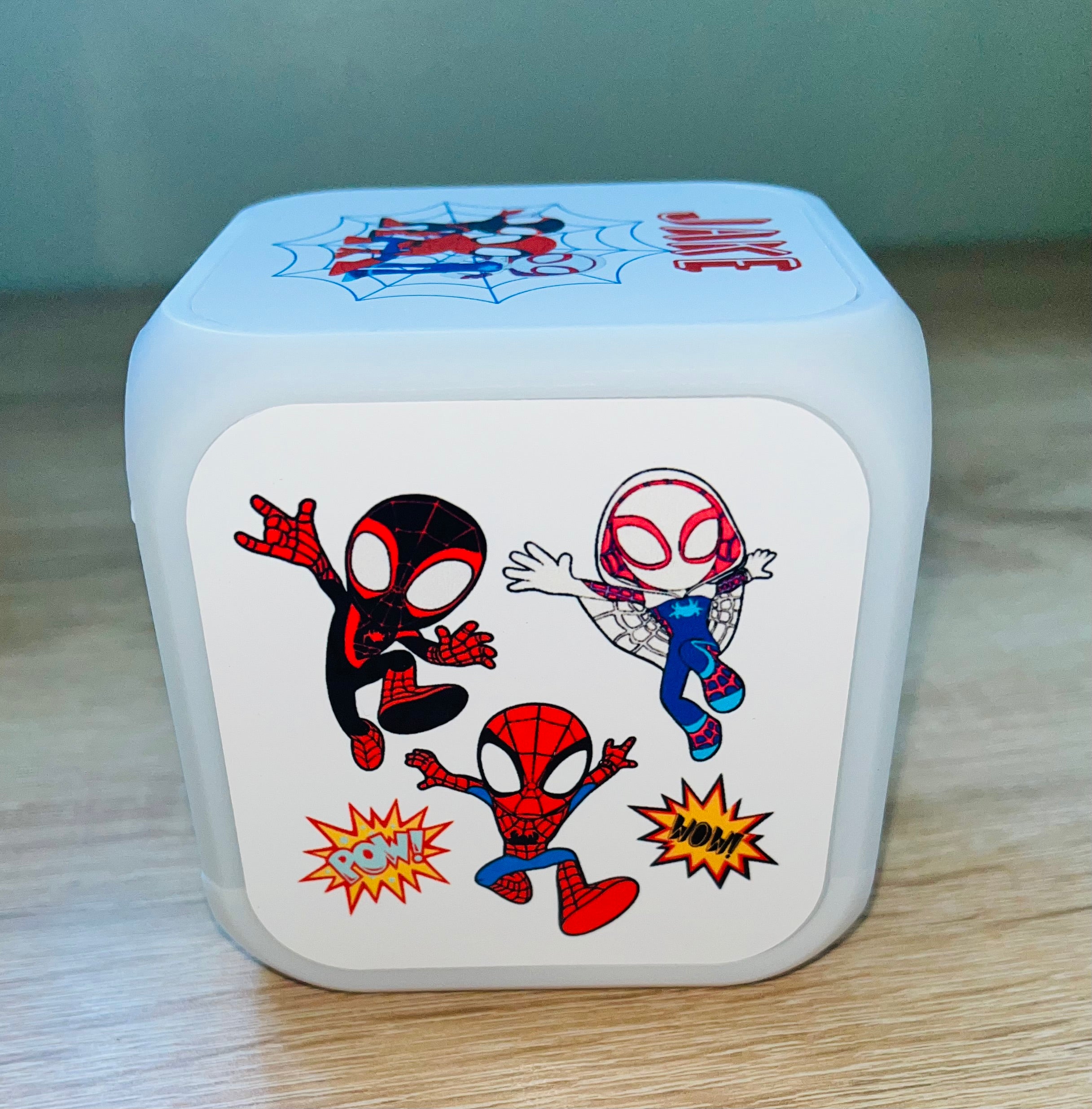 Spidey & Friends Design Personalised LED Cube Digital Alarm Clock - Colour Changing/Great Gift Idea