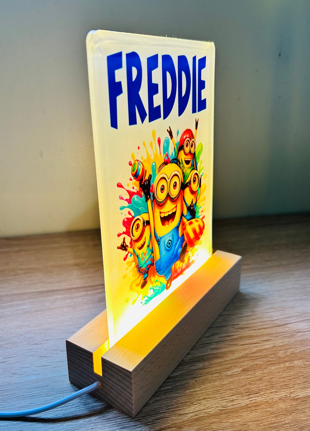 Character/Minions Themed Sub LED Night Light - Comes Fully Personalised. Unique Gift Idea.  Perfect for Bedroom. Christmas/Birthday Gift.