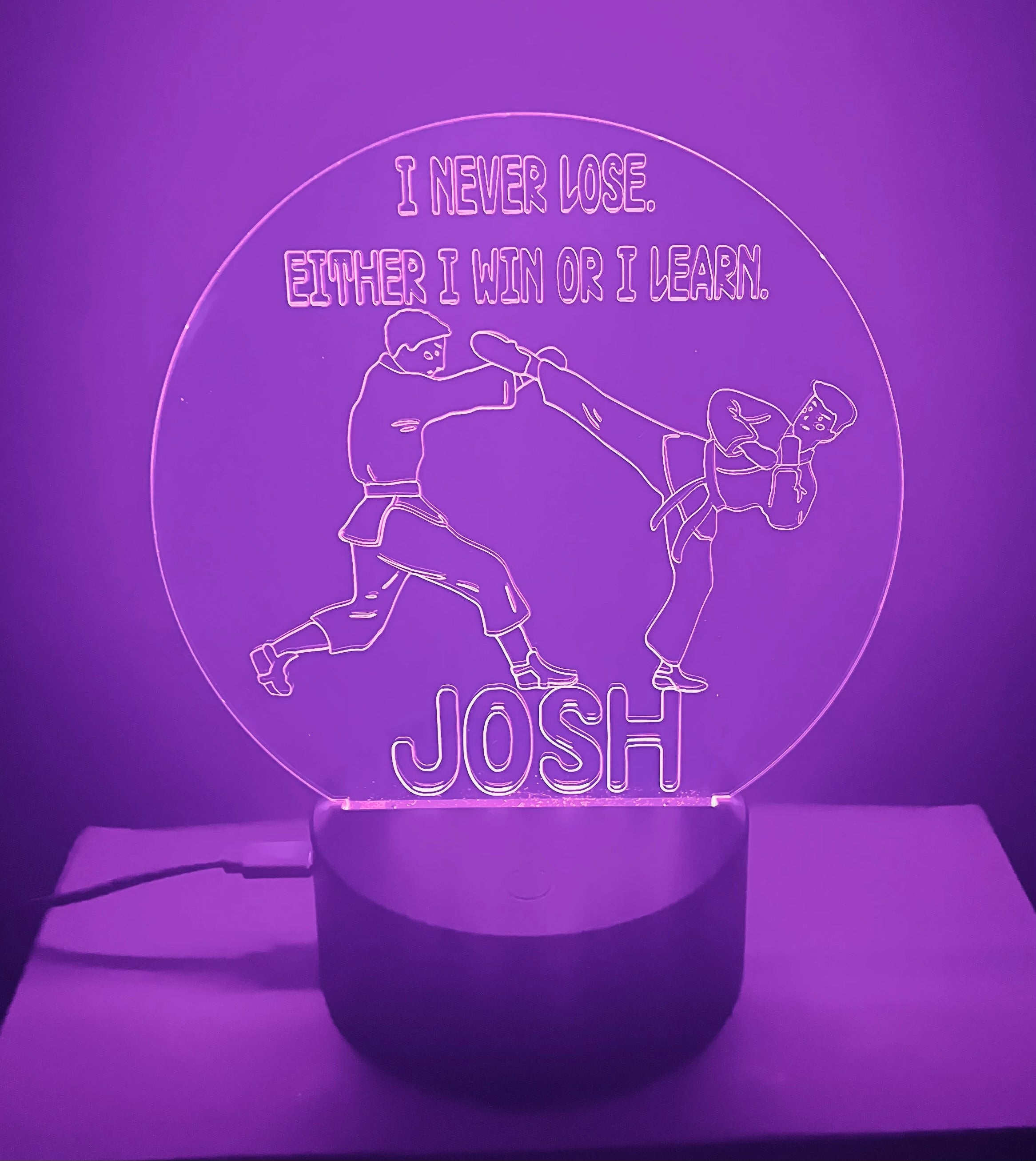 Martial Arts Themed LED Night Light - Comes Fully Personalised. Unique Gift Idea