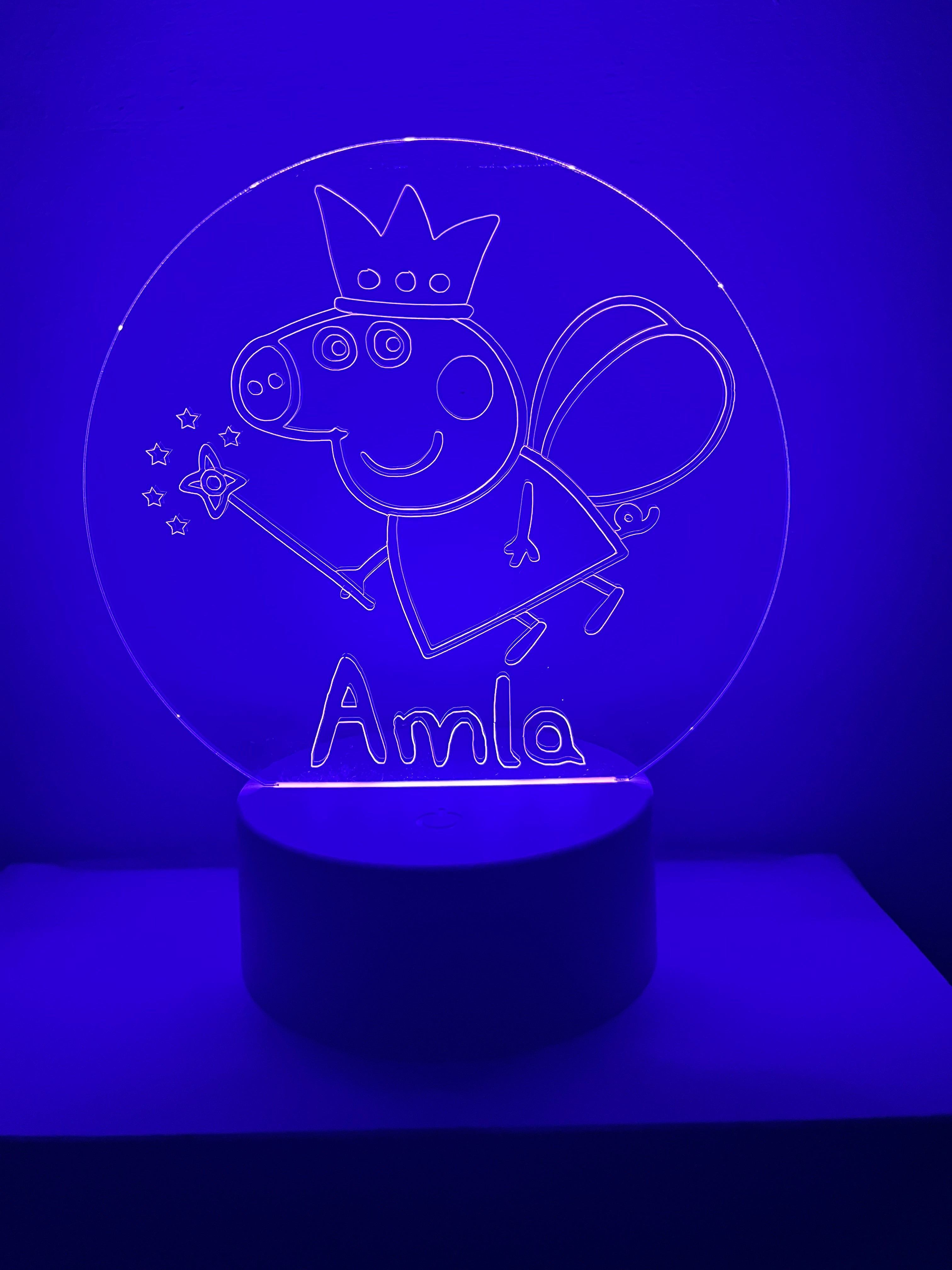 Character/Peppa Pig Themed LED Night Light - Comes Fully Personalised. Unique Gift Idea