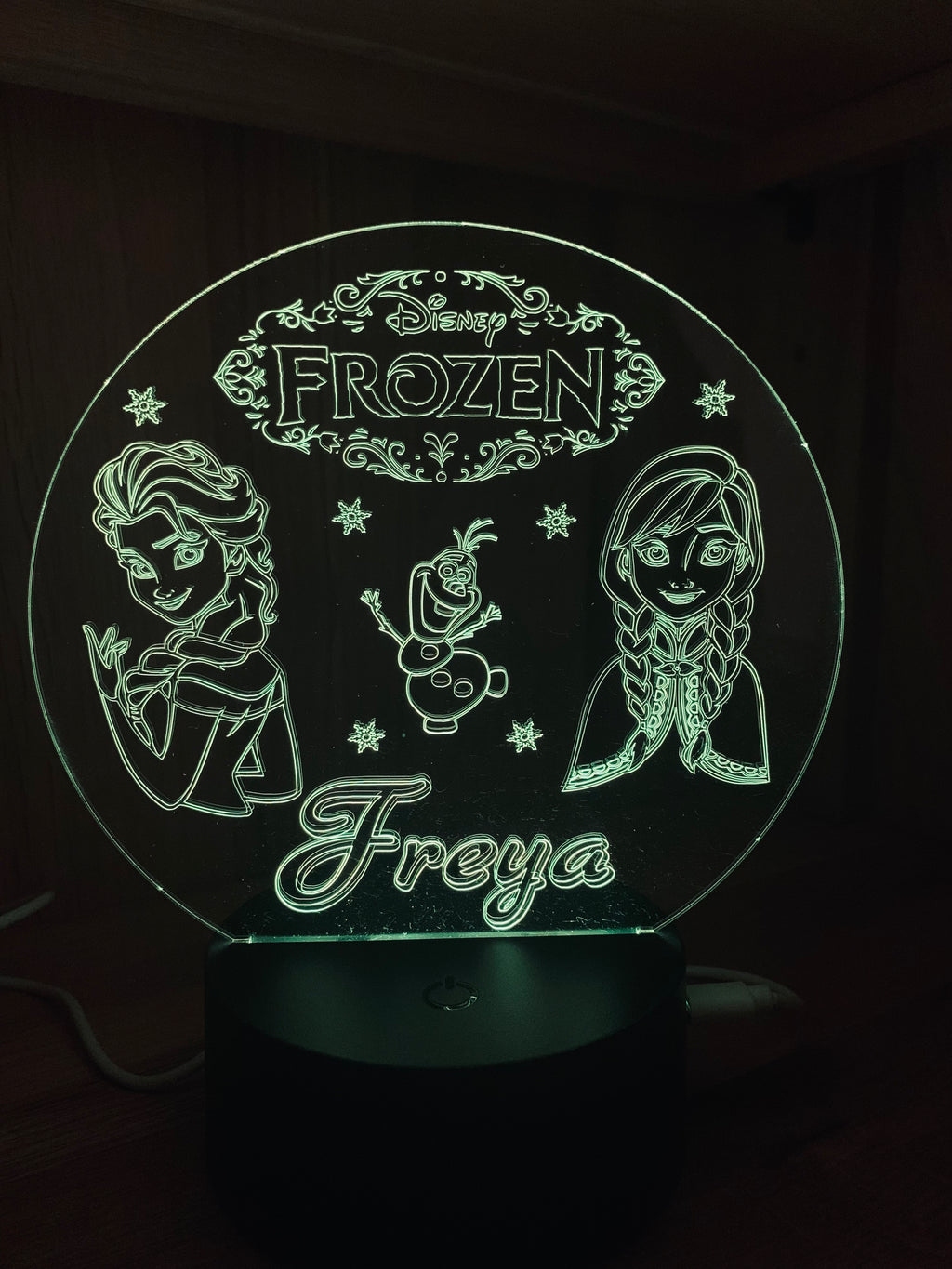Princess/Frozen Themed LED Night Light - Comes Fully Personalised. Unique Gift Idea