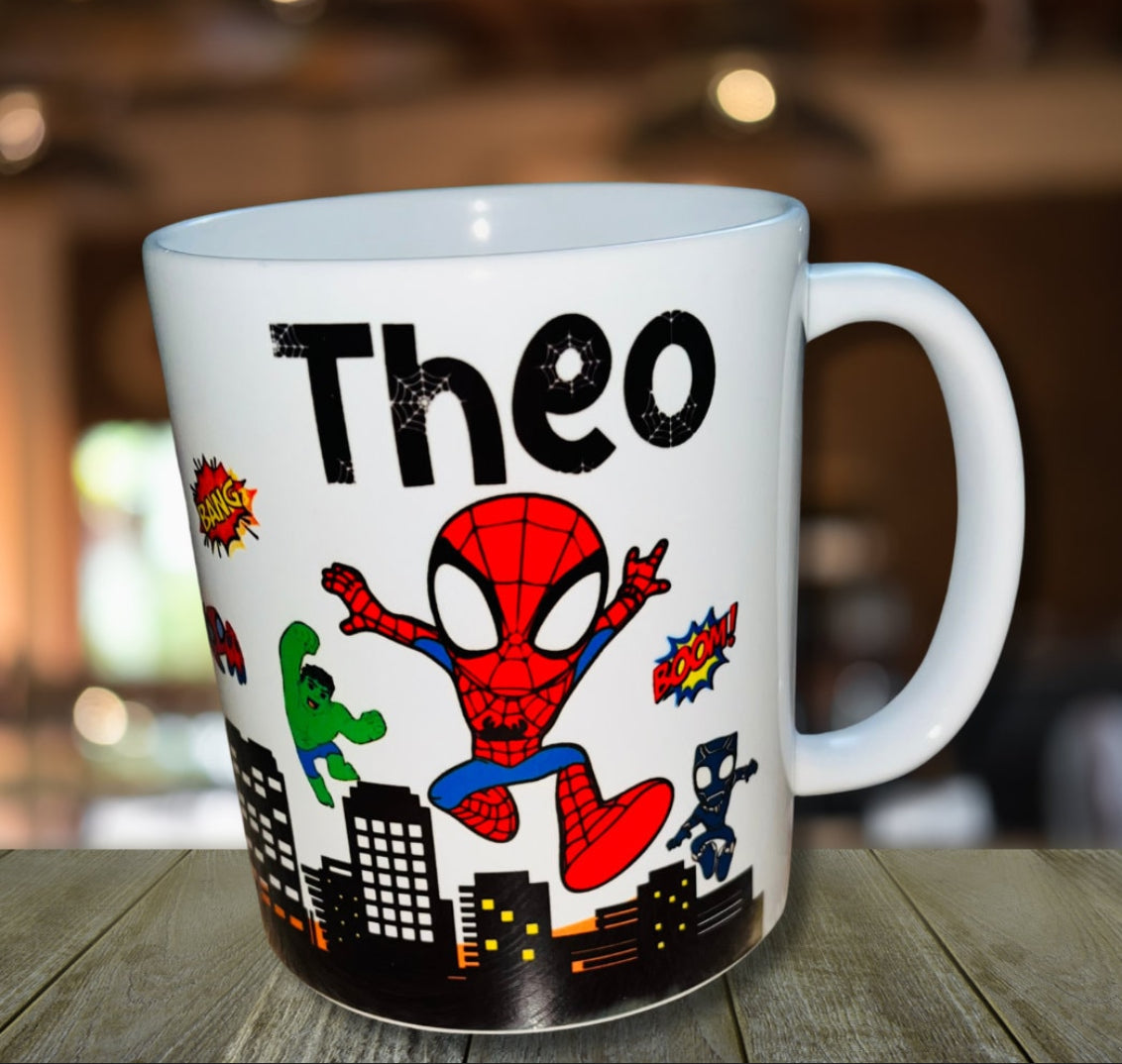 Spidey & Friends Themed Design Personalised Mug, Custom Mug, Customised Coffee Cup, Gift for Friend, Bridesmaid Gift, Tea Lover Gift, Birthday Gift