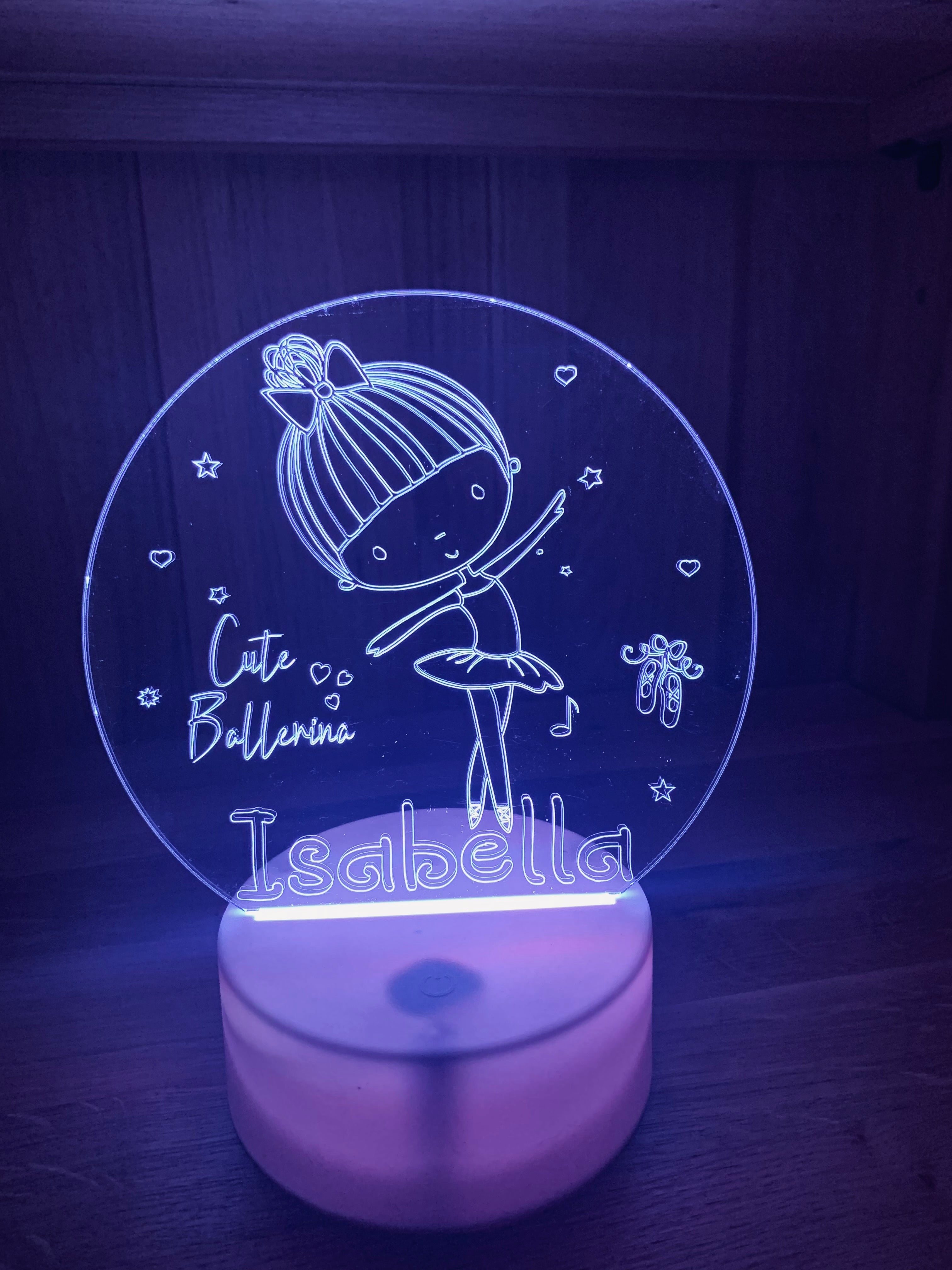 Ballet Themed LED Night Light - Comes Fully Personalised. Unique Gift Idea