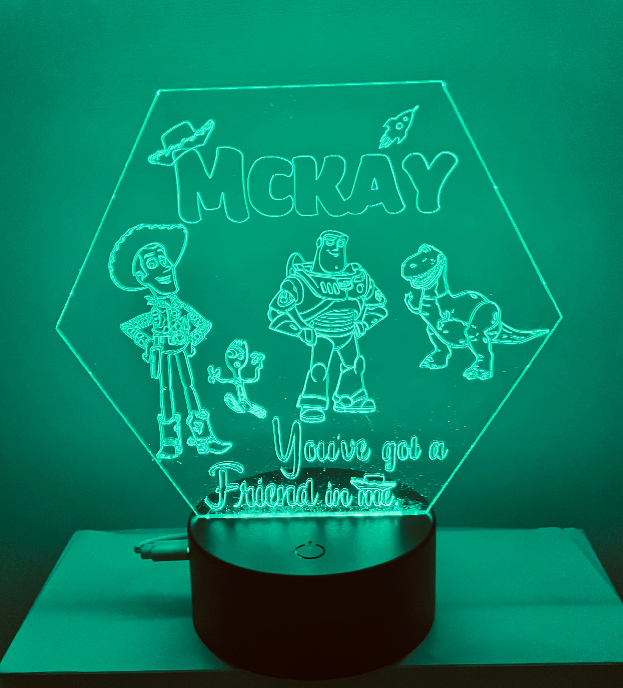 Character/Toy Story Themed LED Night Light - Comes Fully Personalised. Unique Gift Idea