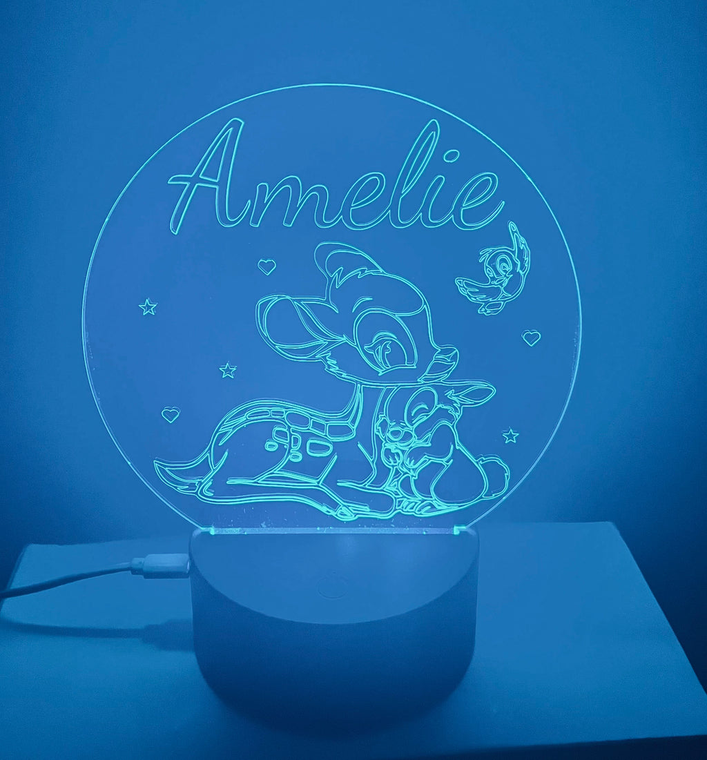Character /Bambi Football Themed LED Night Light - Comes Fully Personalised. Unique Gift Idea