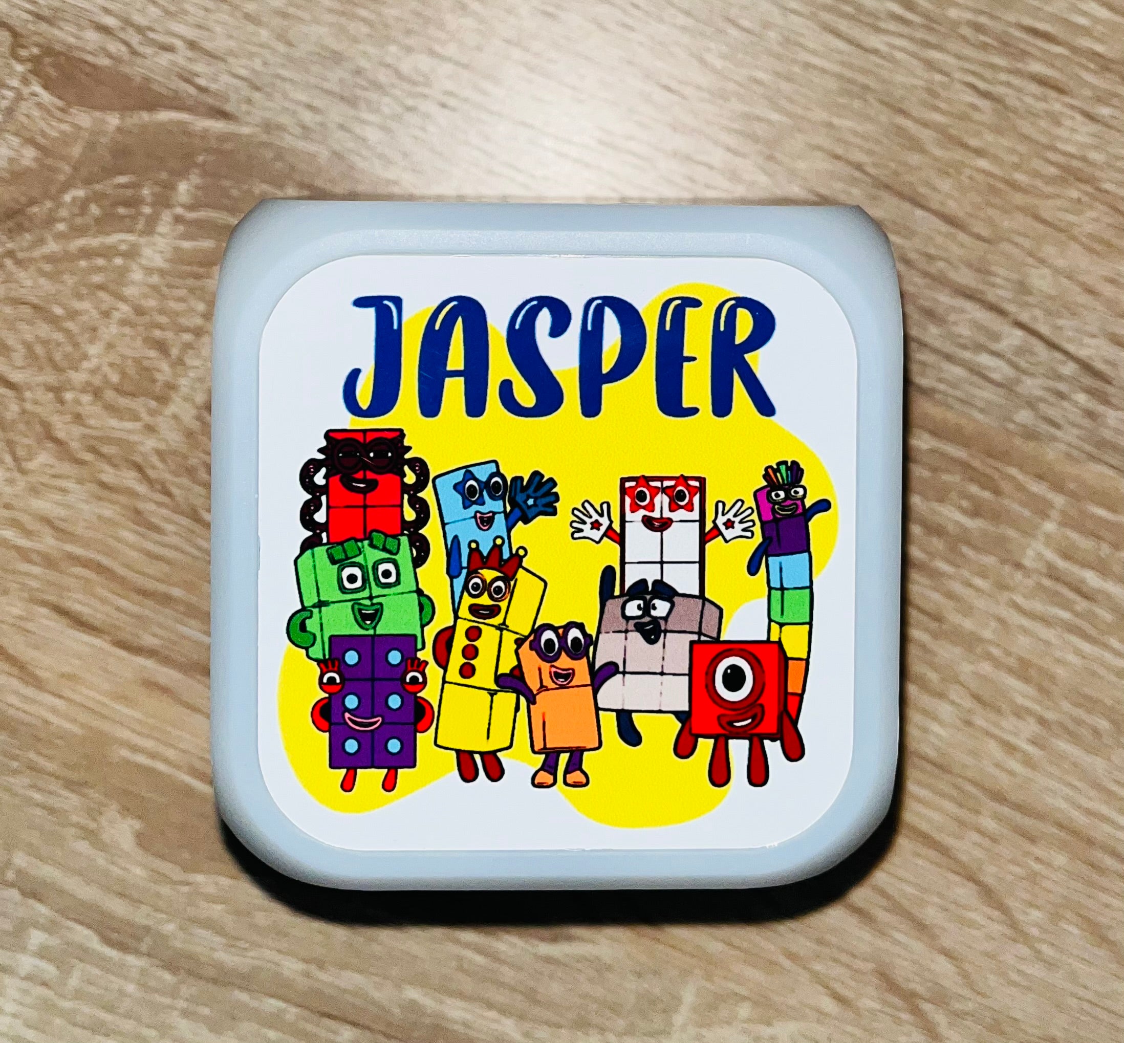 Character/Numberblocks Design Personalised LED Cube Digital Alarm Clock - Colour Changing/Great Gift Idea