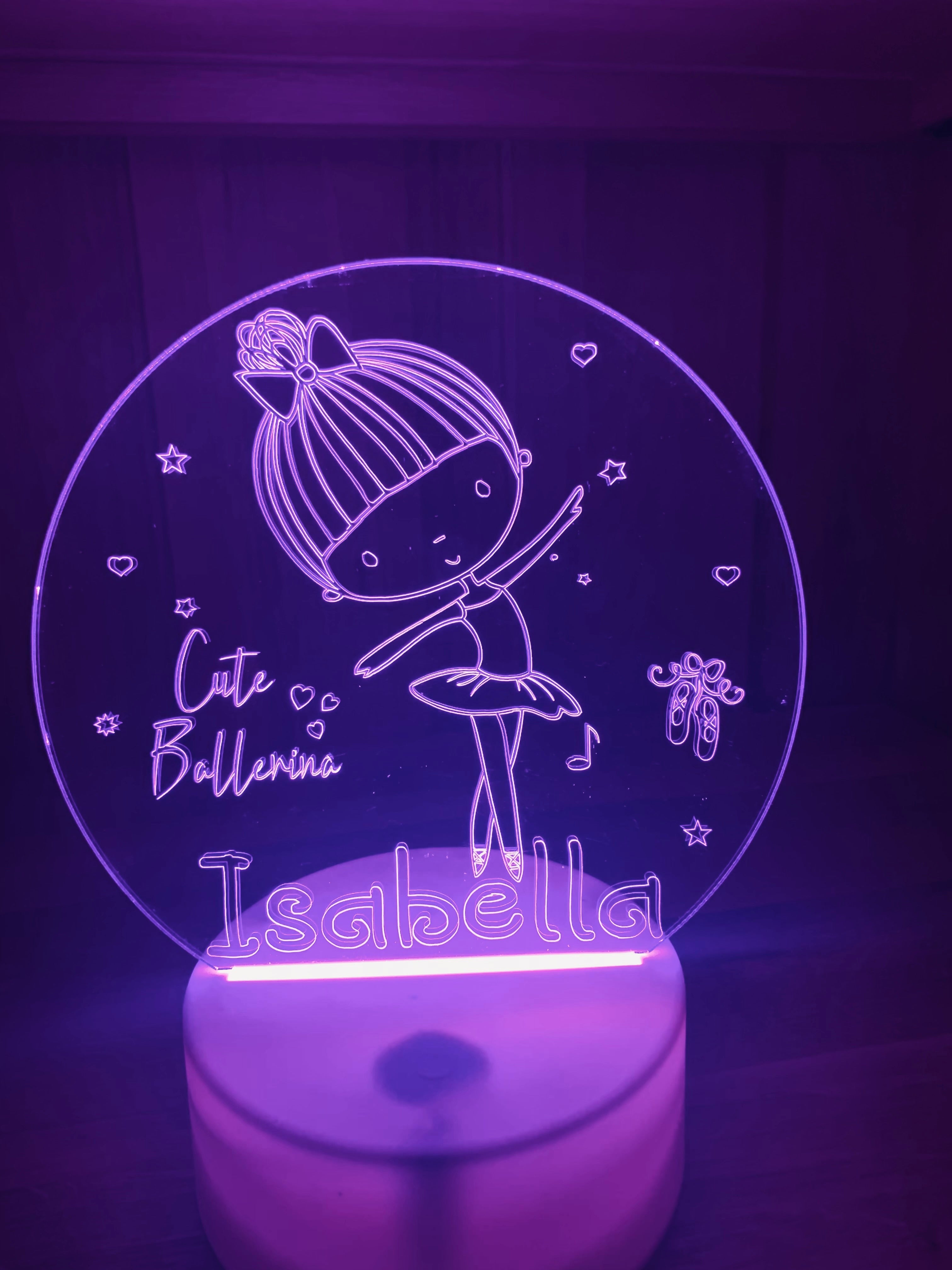 Ballet Themed LED Night Light - Comes Fully Personalised. Unique Gift Idea
