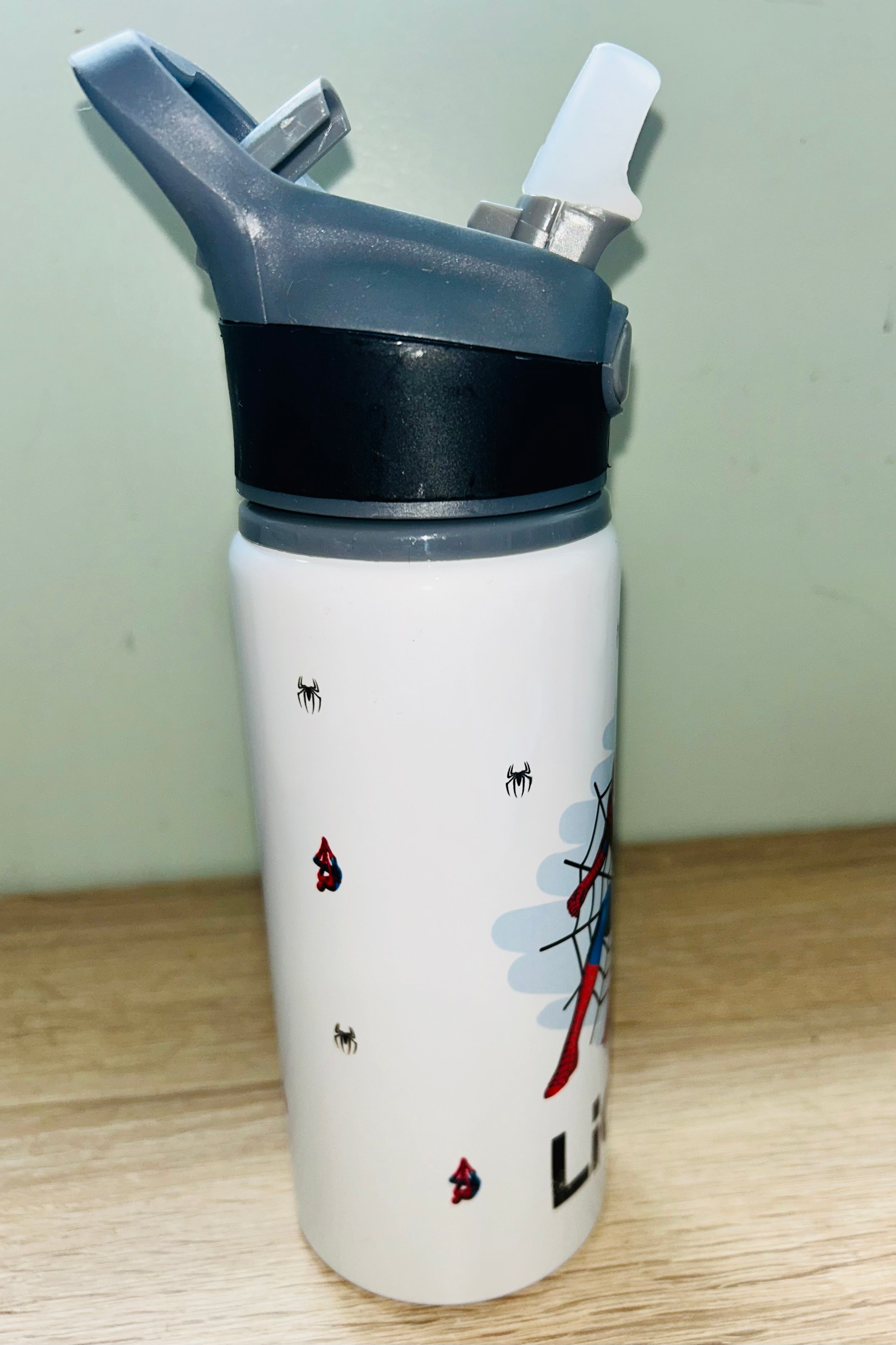 Spiderman Themed Personalised 600ml Aluminium Water Bottles - made with your favourite characters! School Water Bottle, Summer Ready.