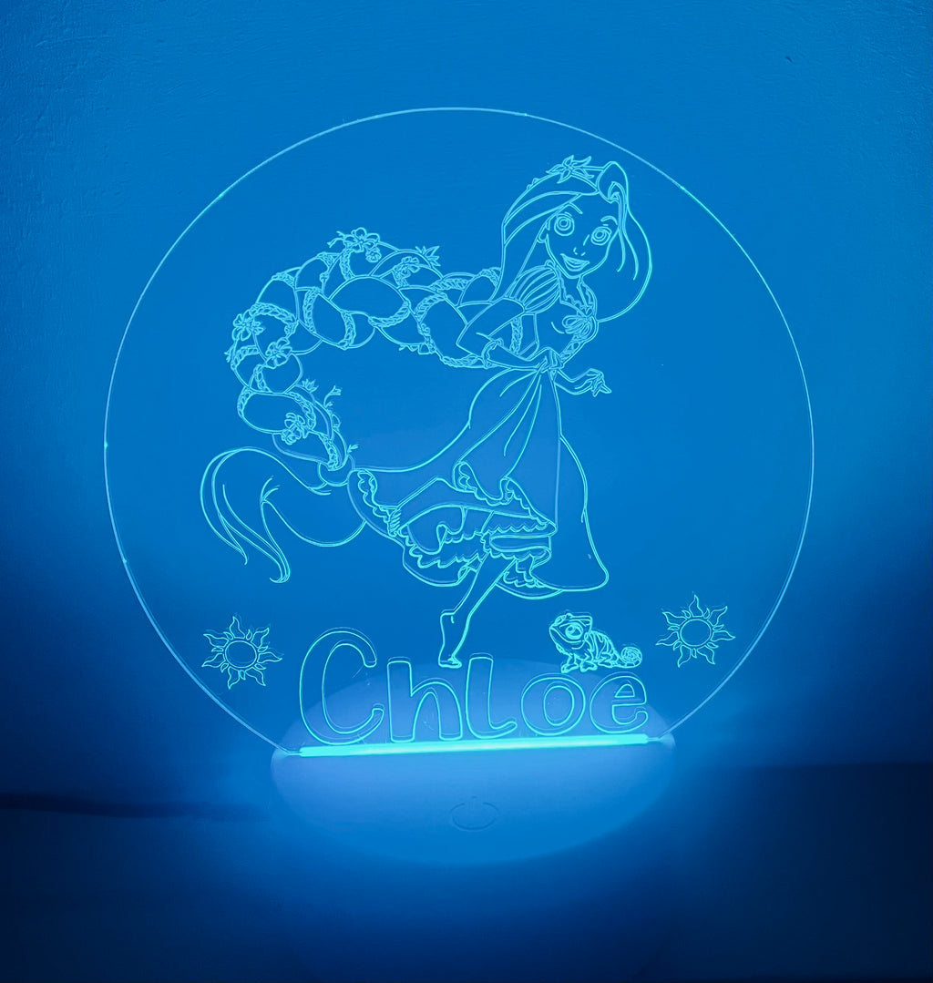 Princess/Rapunzel Themed LED Night Light - Comes Fully Personalised. Unique Gift Idea