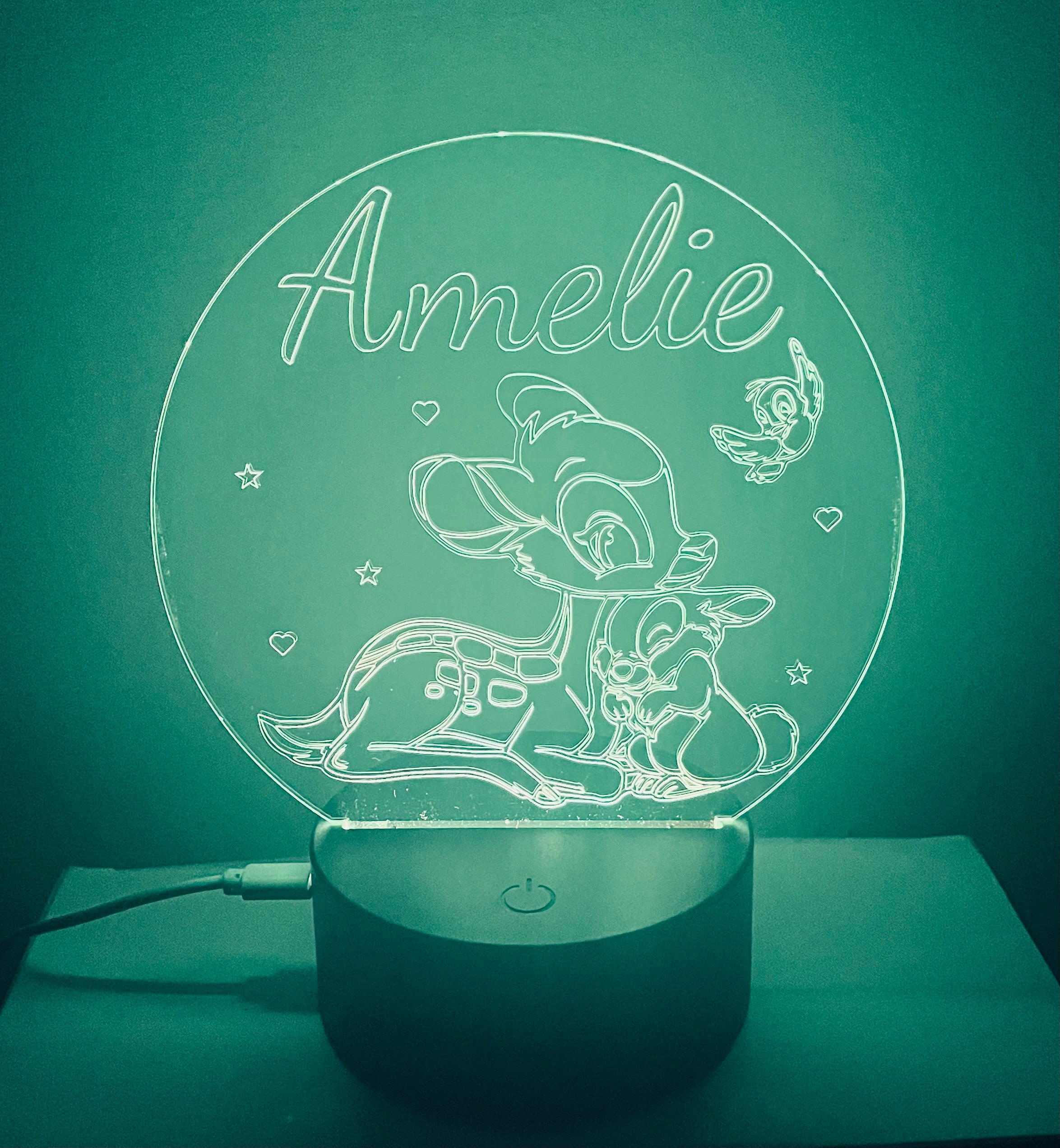 Character /Bambi Football Themed LED Night Light - Comes Fully Personalised. Unique Gift Idea