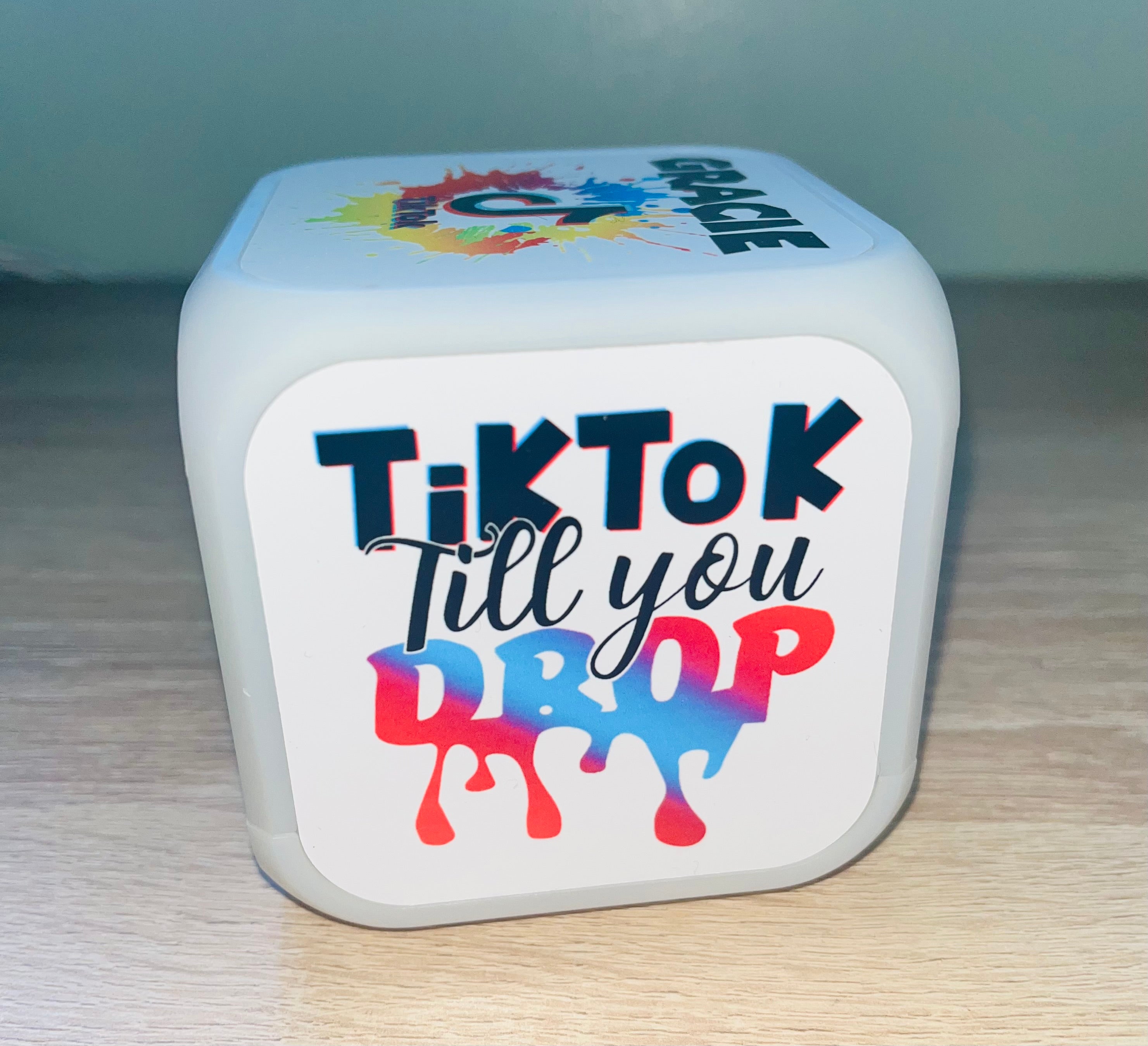 Music Design Personalised LED Cube Digital Alarm Clock - Colour Changing/Great Gift Idea