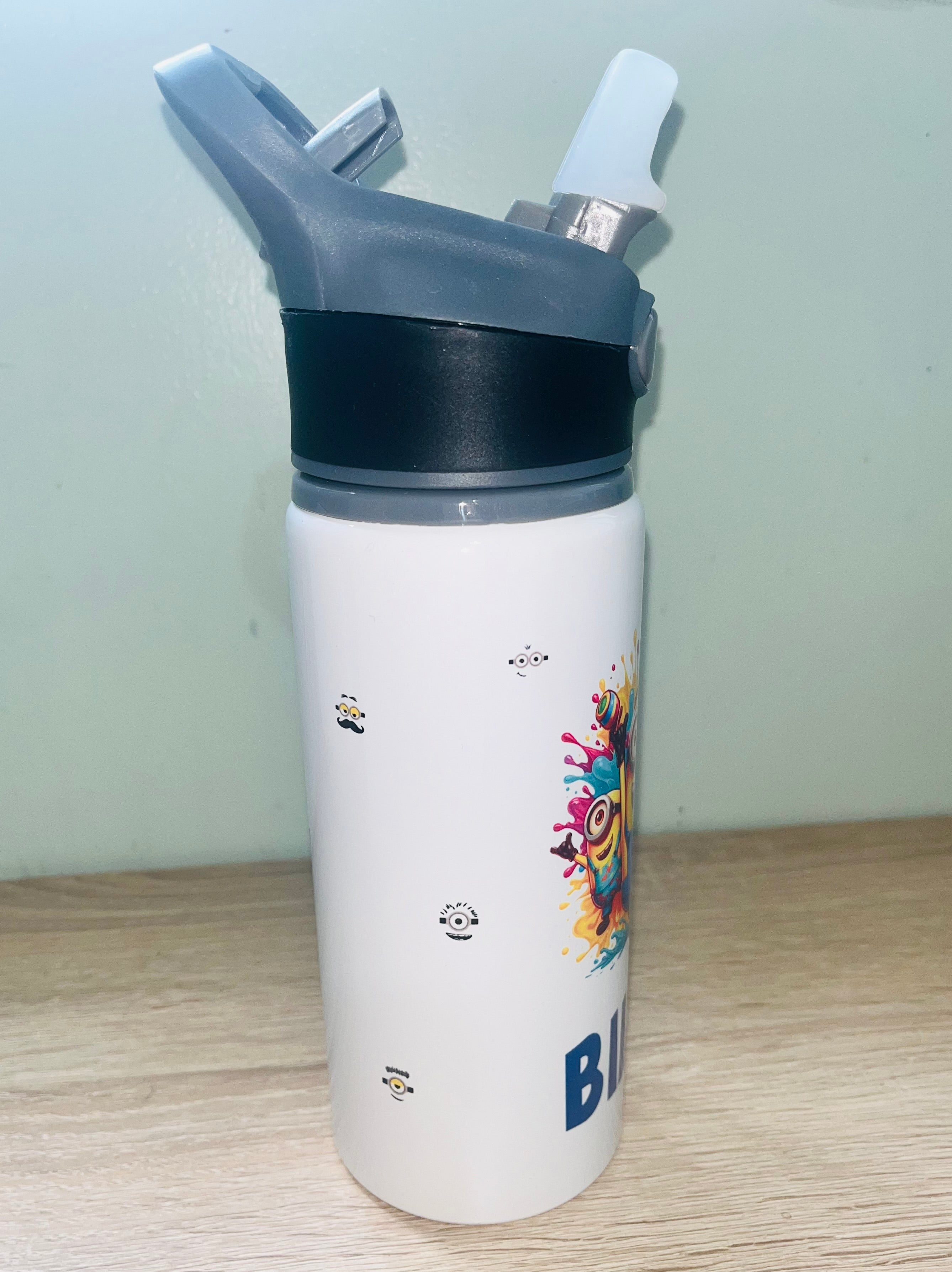 Character/Minions Themed Personalised 600ml Aluminium Water Bottles - made with your favourite characters! School Water Bottle, Summer Ready.