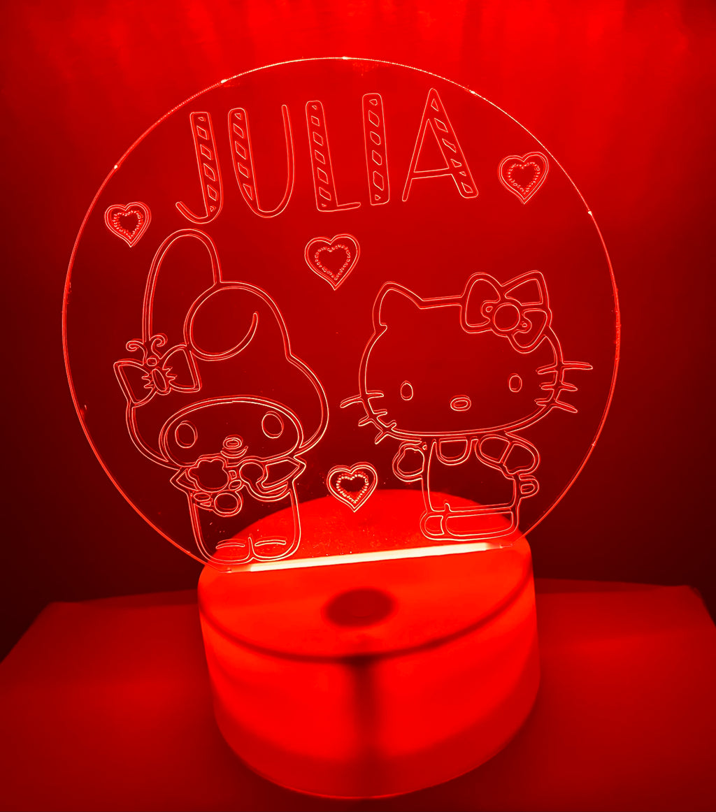 Cute Character Themed LED Night Light - Comes Fully Personalised. Unique Gift Idea