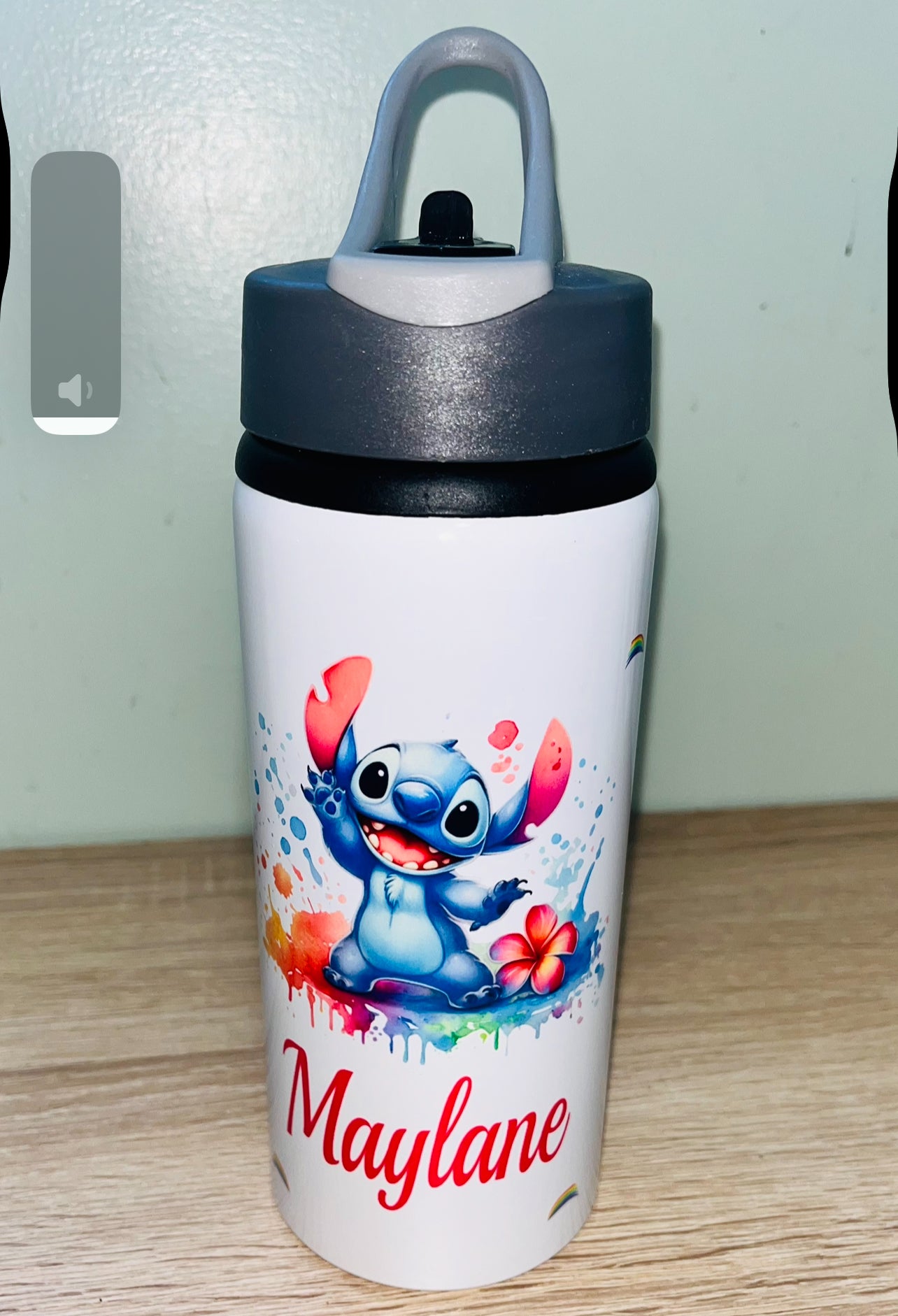 Stitch Themed Personalised 600ml Aluminium Water Bottles - made with your favourite characters! School Water Bottle, Summer Ready.