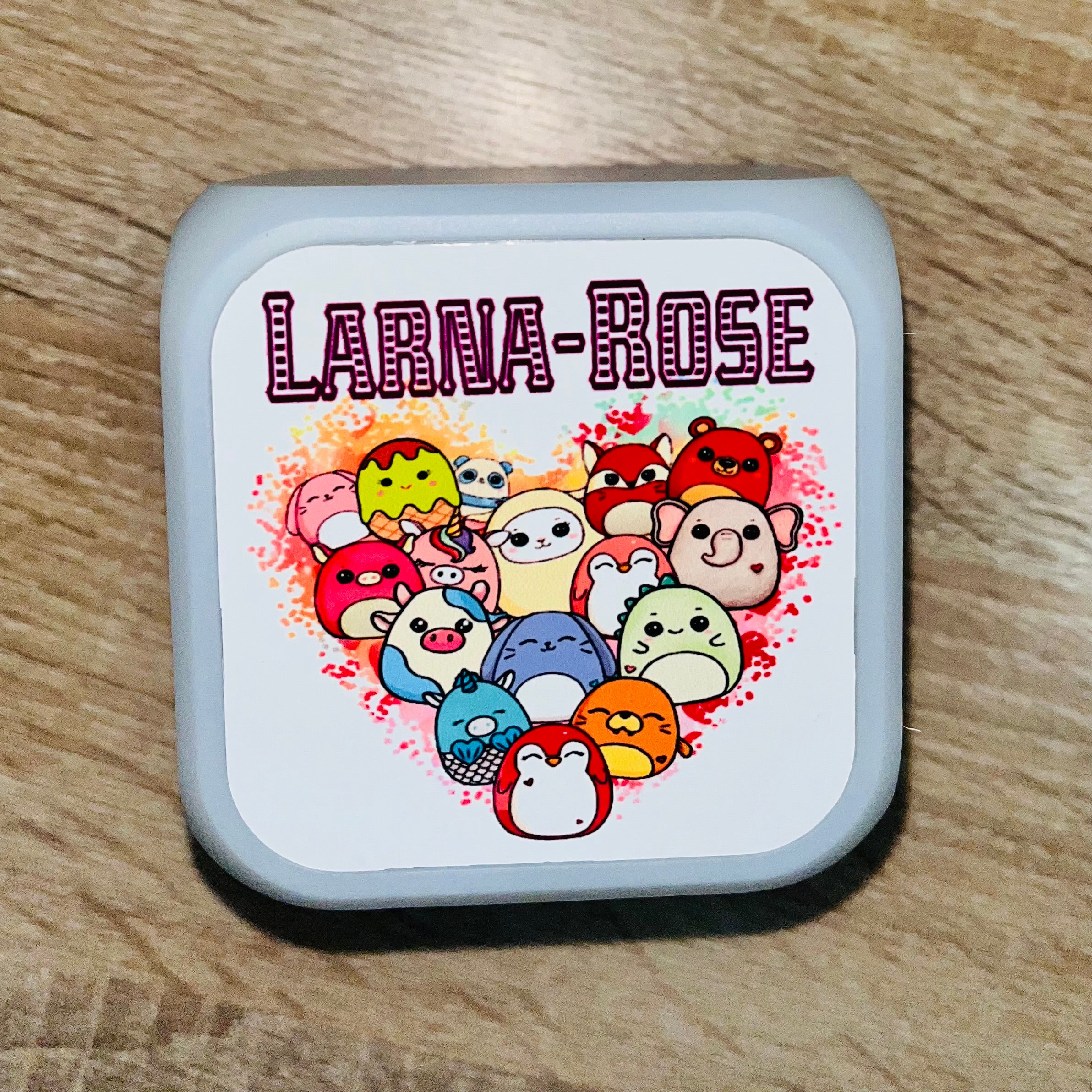 Character/Squishmallows Design Personalised LED Cube Digital Alarm Clock - Colour Changing/Great Gift Idea