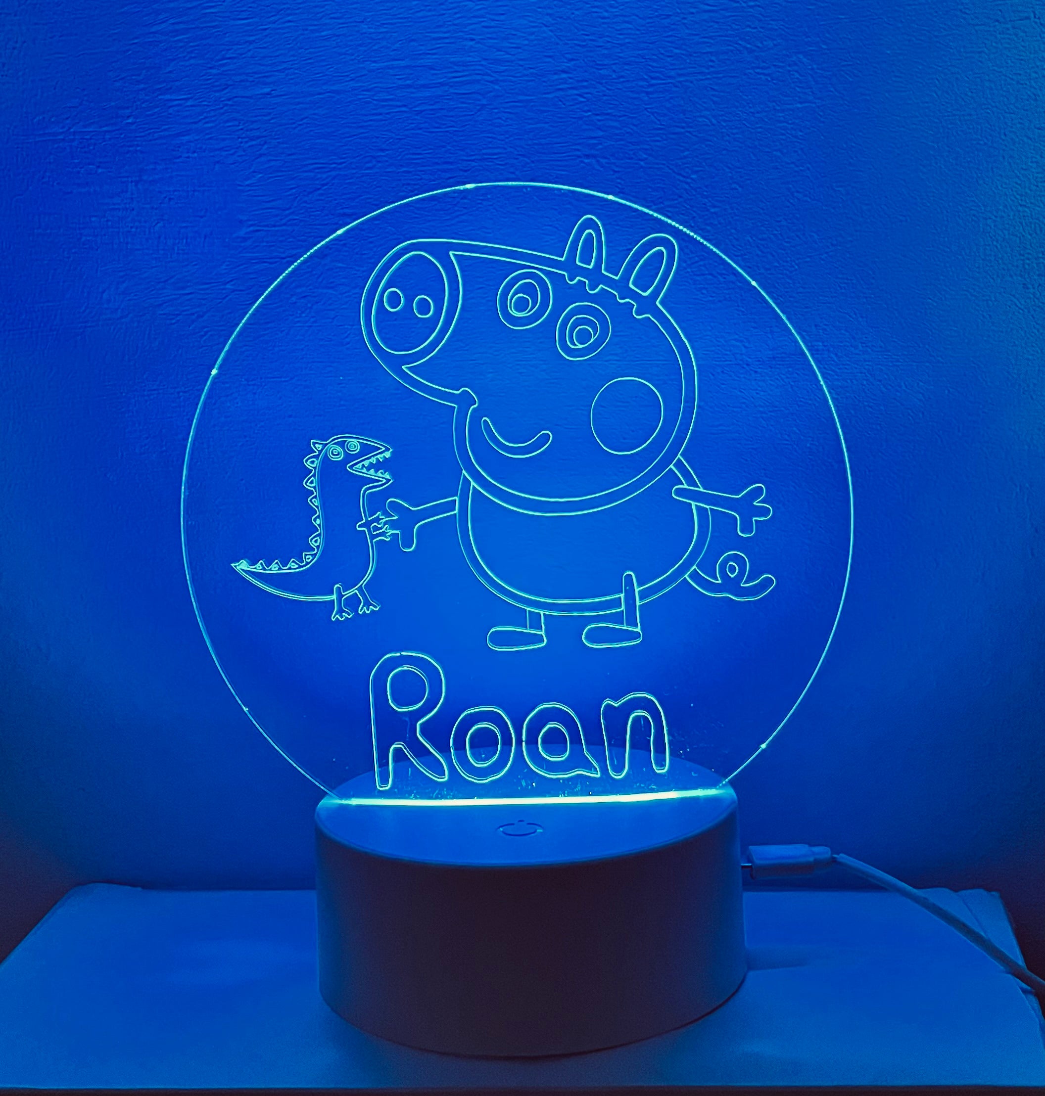 Character/George Pig Themed LED Night Light - Comes Fully Personalised. Unique Gift Idea