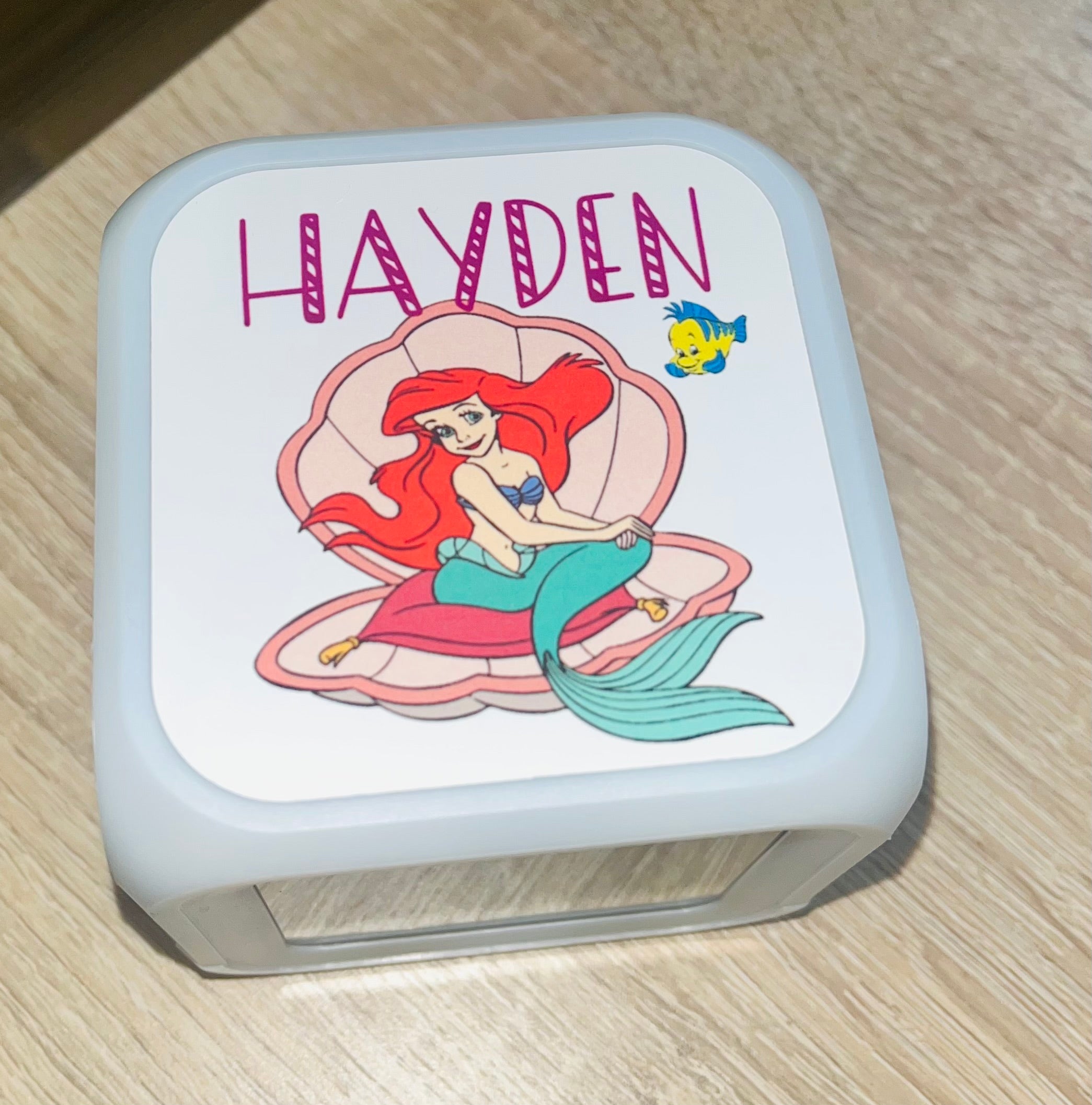 Princess/Mermaid Design Personalised LED Cube Digital Alarm Clock - Colour Changing/Great Gift Idea