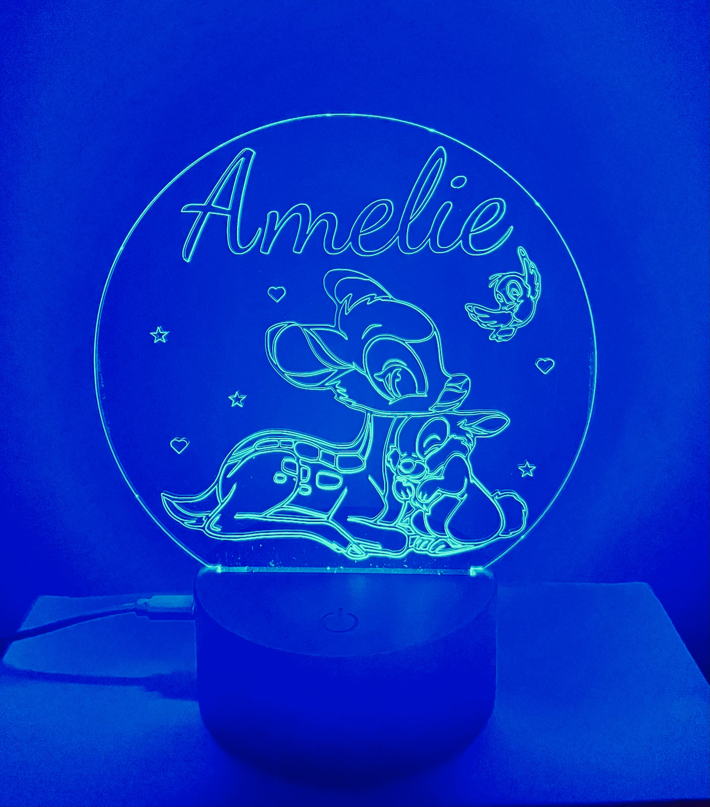 Character /Bambi Football Themed LED Night Light - Comes Fully Personalised. Unique Gift Idea