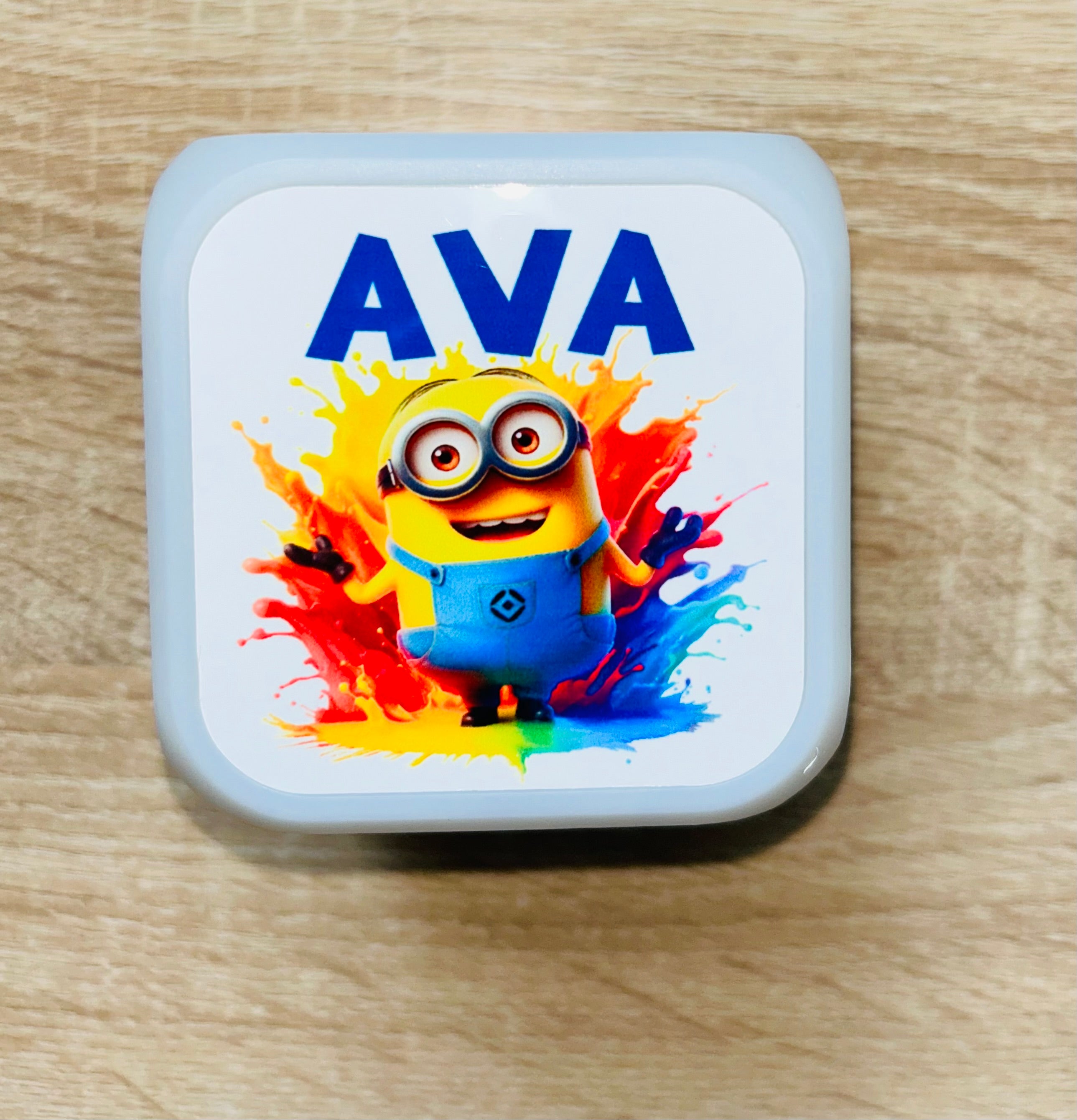 Character/Minions Design Personalised LED Cube Digital Alarm Clock - Colour Changing/Great Gift Idea