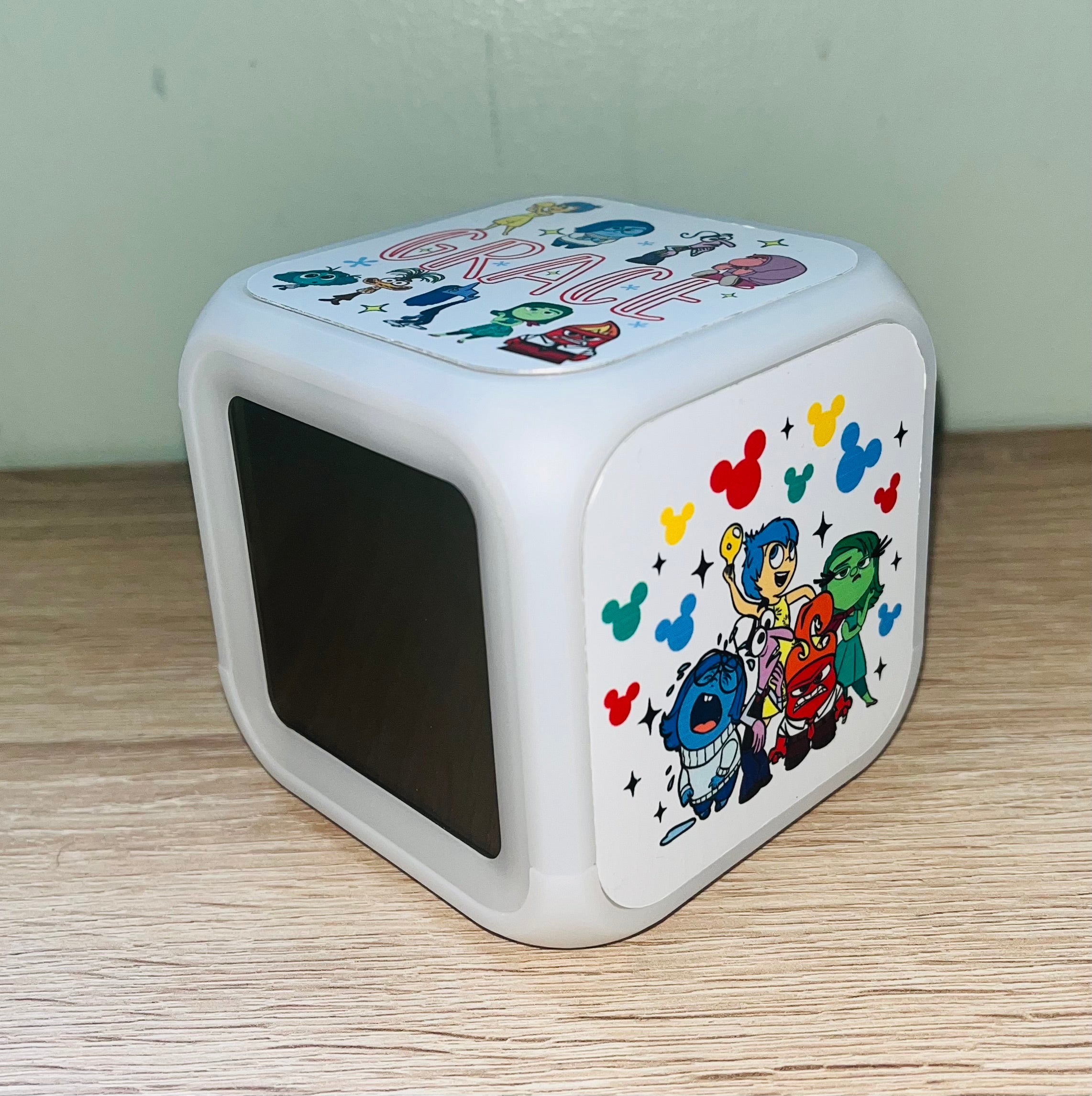 Character/Emotions Design Personalised LED Cube Digital Alarm Clock - Colour Changing/Great Gift Idea