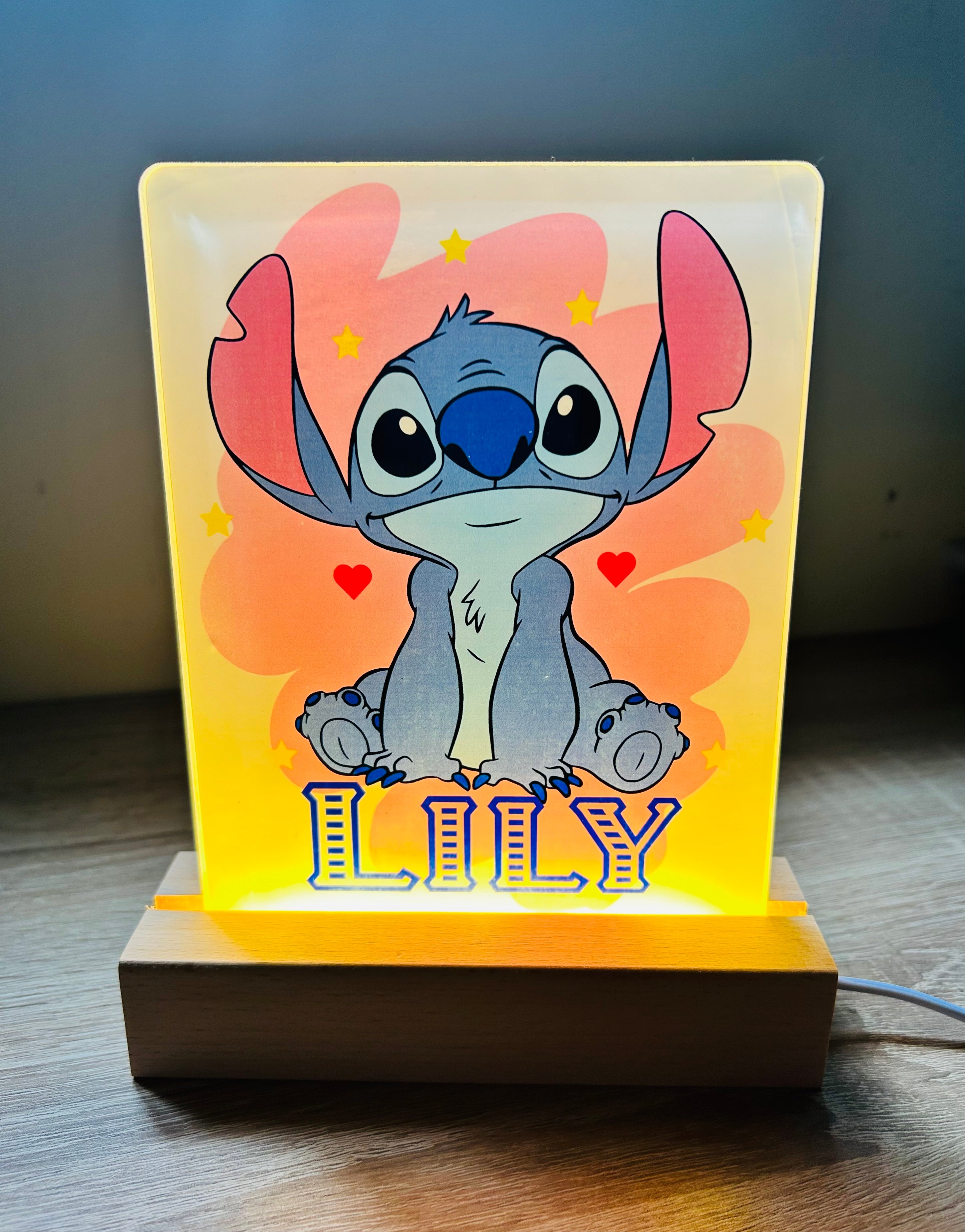 Stitch Themed Sub LED Night Light - Comes Fully Personalised. Unique Gift Idea.  Perfect for Bedroom. Christmas/Birthday Gift.