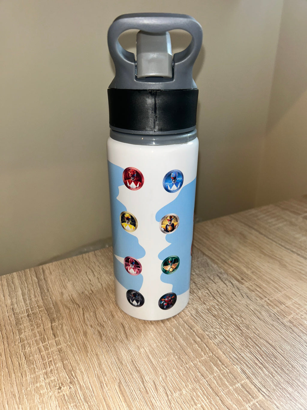 Character/Power Rangers Themed Personalised 600ml Aluminium Water Bottles - made with your favourite characters! School Water Bottle, Summer Ready. (Copy)