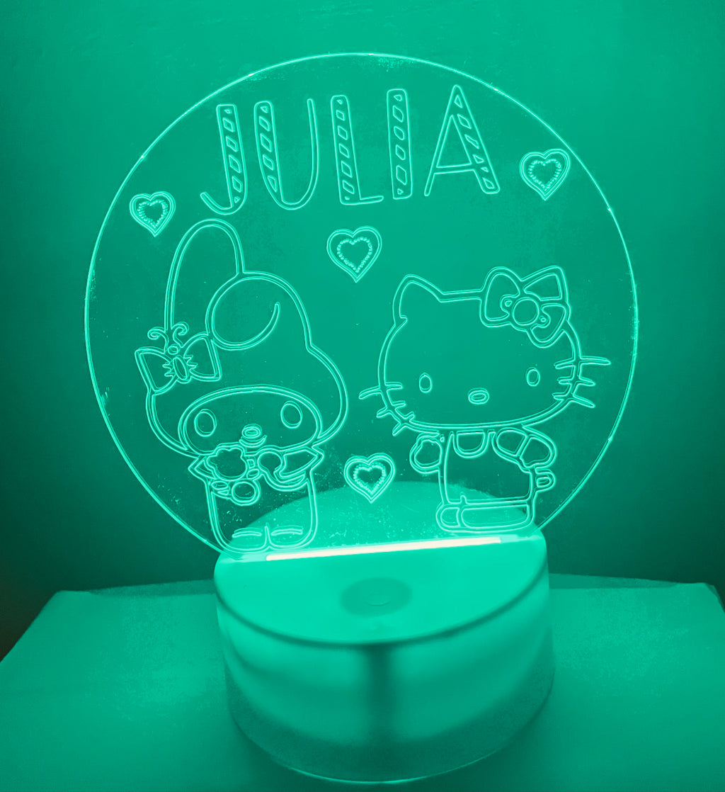 Cute Character Themed LED Night Light - Comes Fully Personalised. Unique Gift Idea