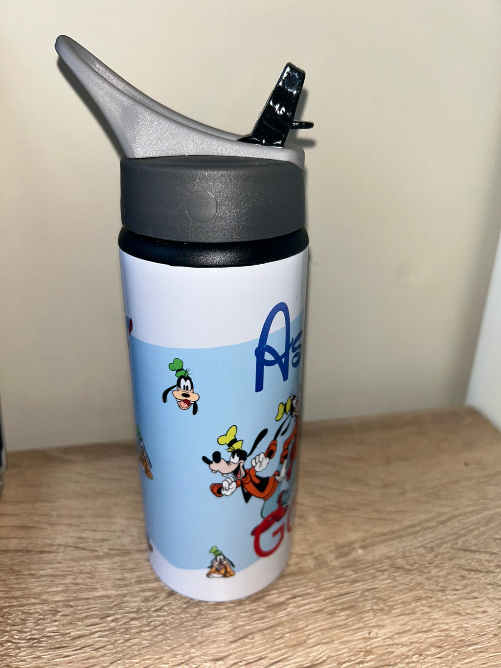 Character/Goofy Themed Personalised 600ml Aluminium Water Bottles - made with your favourite characters! School Water Bottle, Summer Ready.