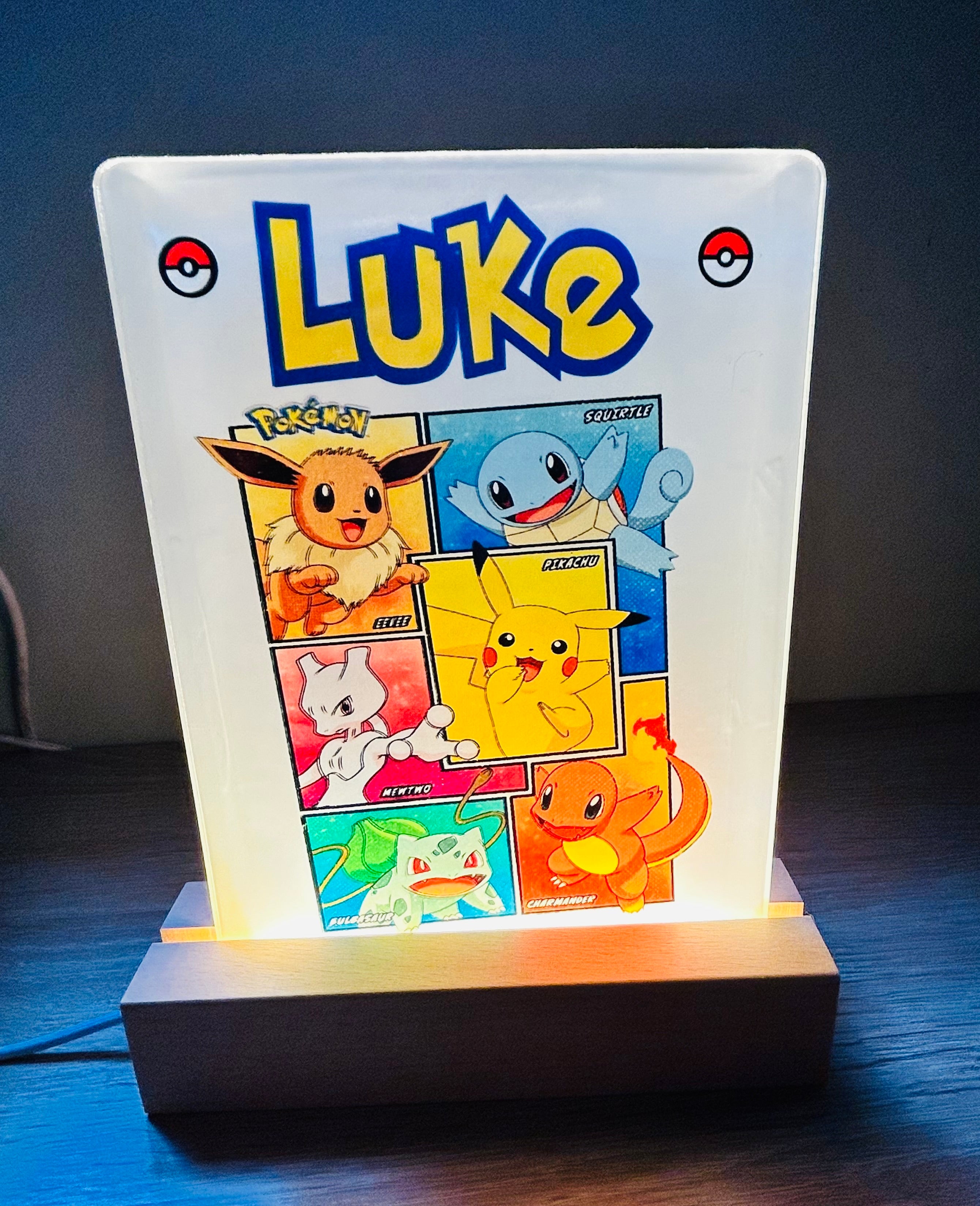Character/Pokemon Themed Sub LED Night Light - Comes Fully Personalised. Unique Gift Idea.  Perfect for Bedroom. Christmas/Birthday Gift.