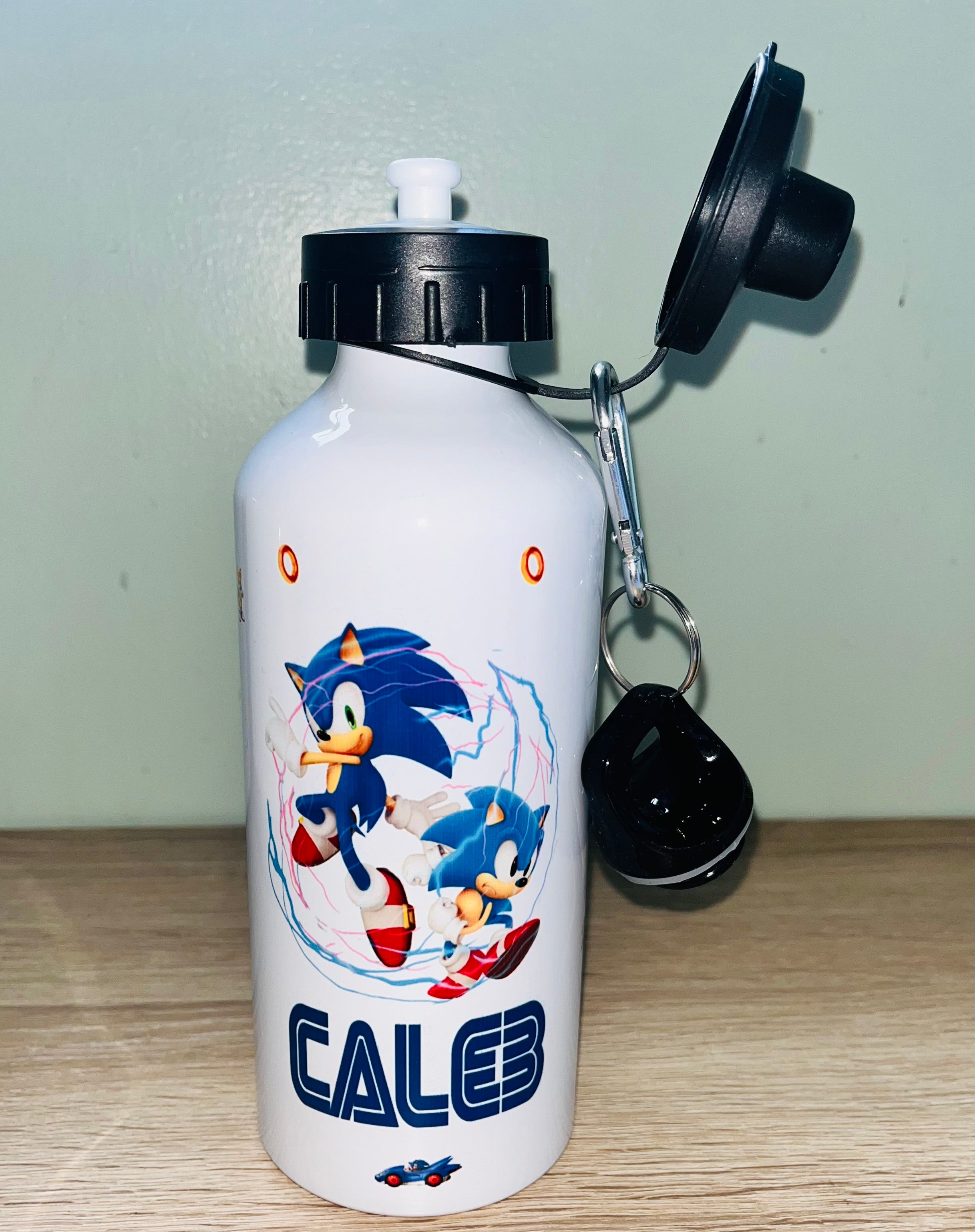 Character/hedgehog Themed Personalised 600ml Aluminium Water Bottles - made with your favourite characters! School Water Bottle, Summer Ready.