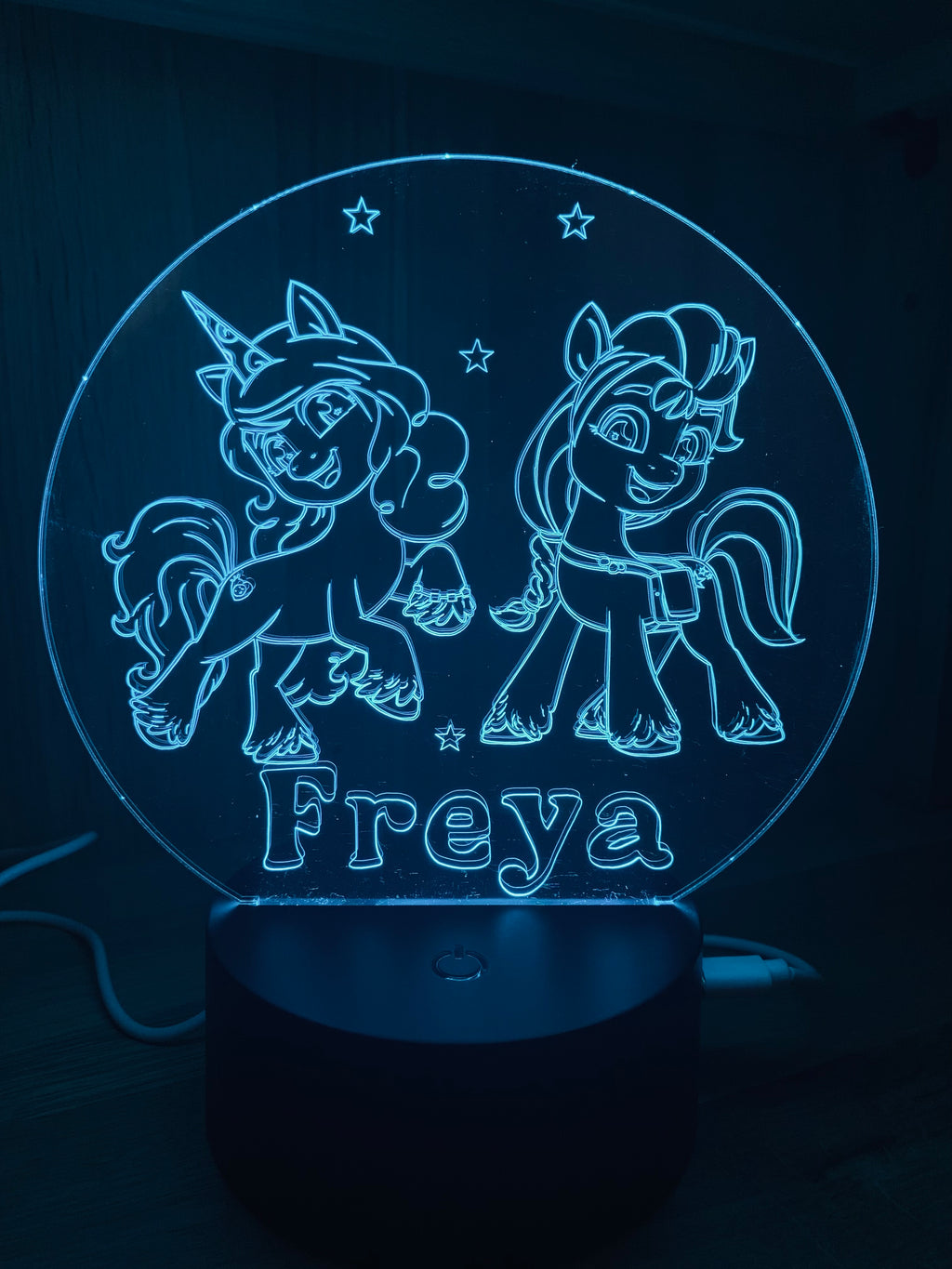 Pony Themed LED Night Light - Comes Fully Personalised. Unique Gift Idea