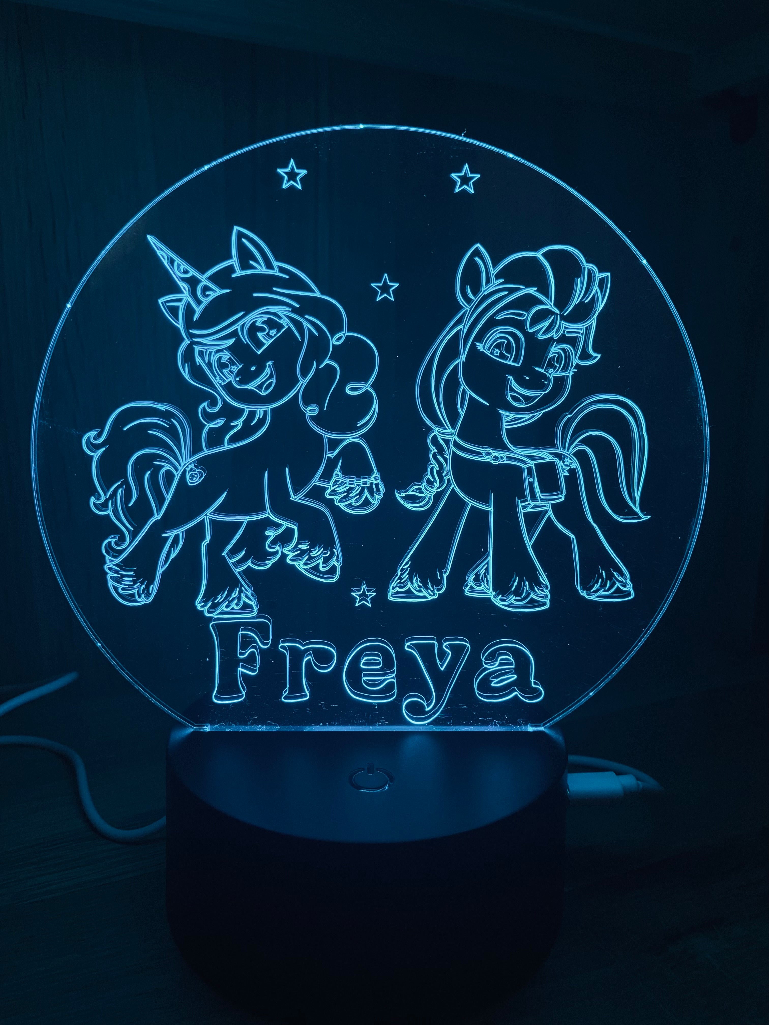 Pony Themed LED Night Light - Comes Fully Personalised. Unique Gift Idea