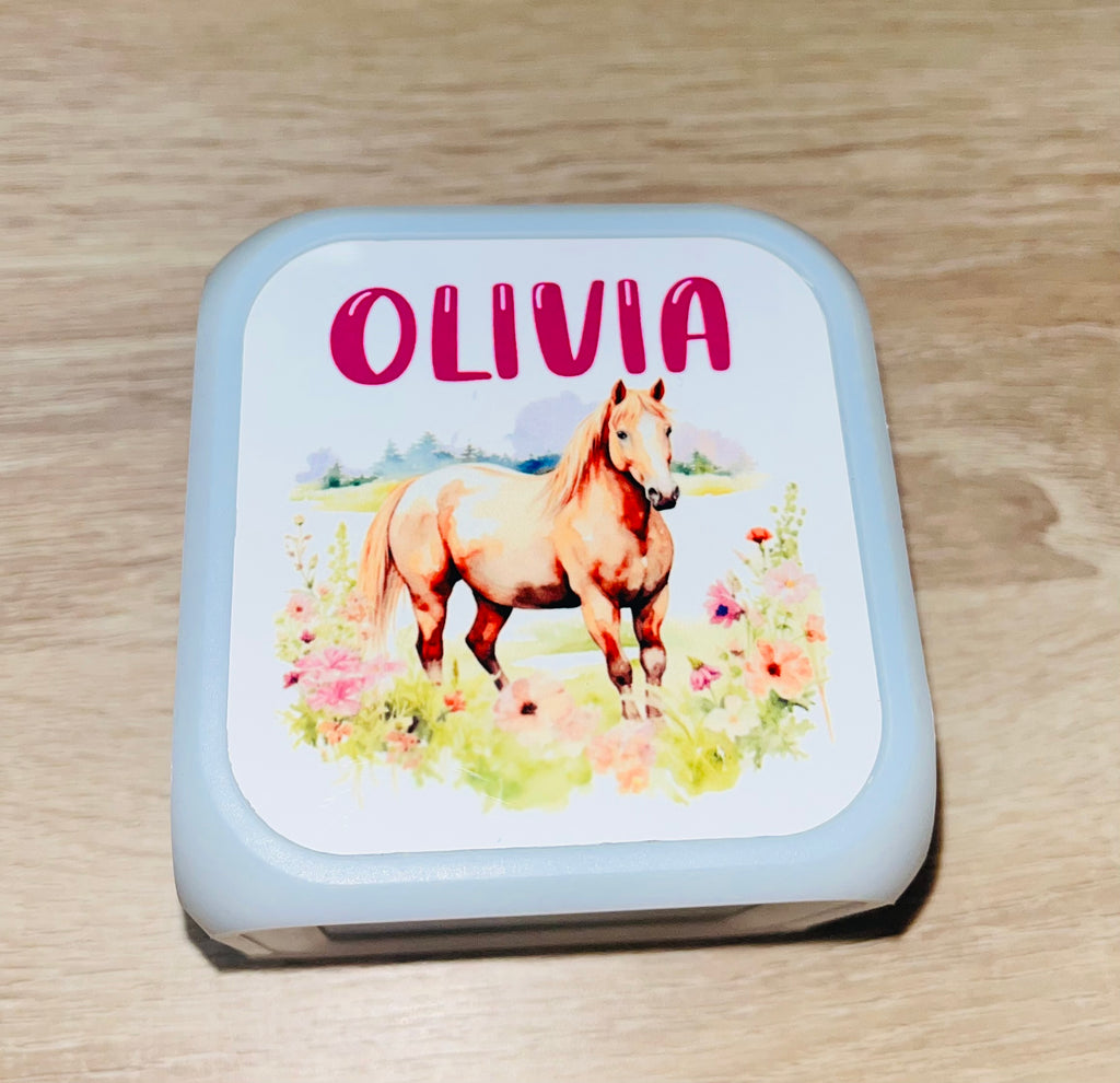 Horse Design Personalised LED Cube Digital Alarm Clock - Colour Changing/Great Gift Idea