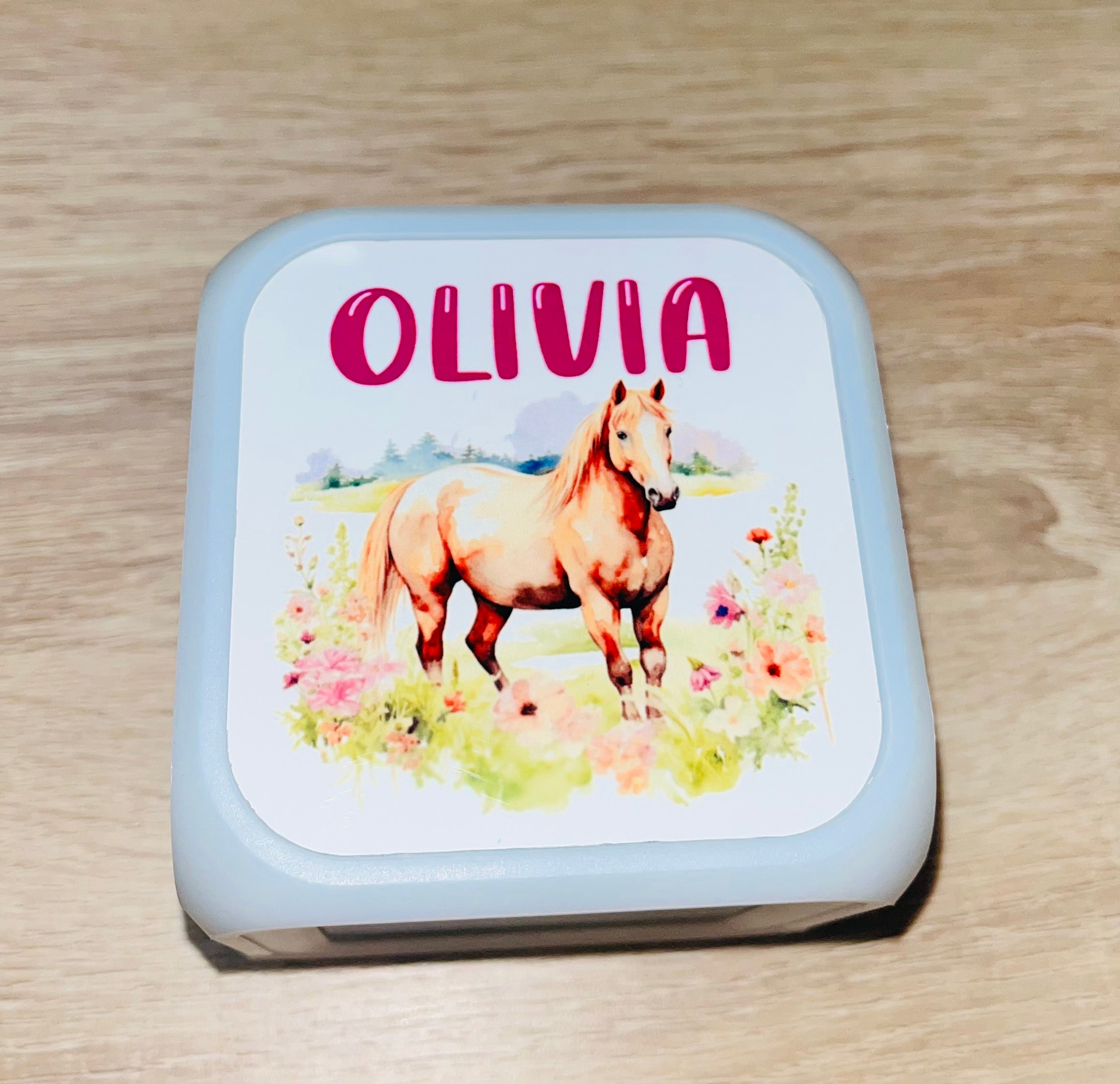 Horse Design Personalised LED Cube Digital Alarm Clock - Colour Changing/Great Gift Idea