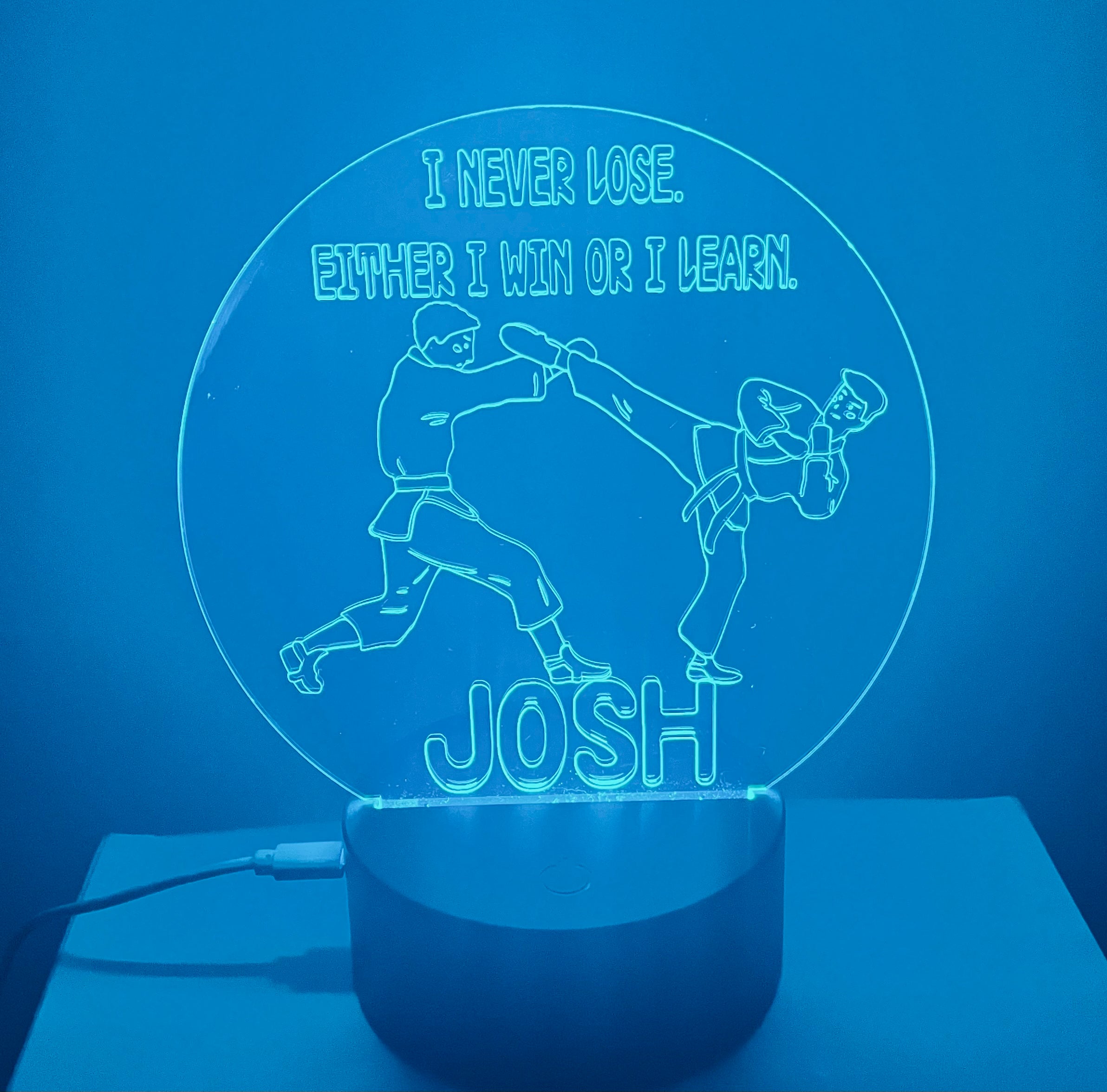 Martial Arts Themed LED Night Light - Comes Fully Personalised. Unique Gift Idea