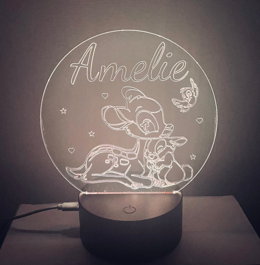 Character /Bambi Football Themed LED Night Light - Comes Fully Personalised. Unique Gift Idea