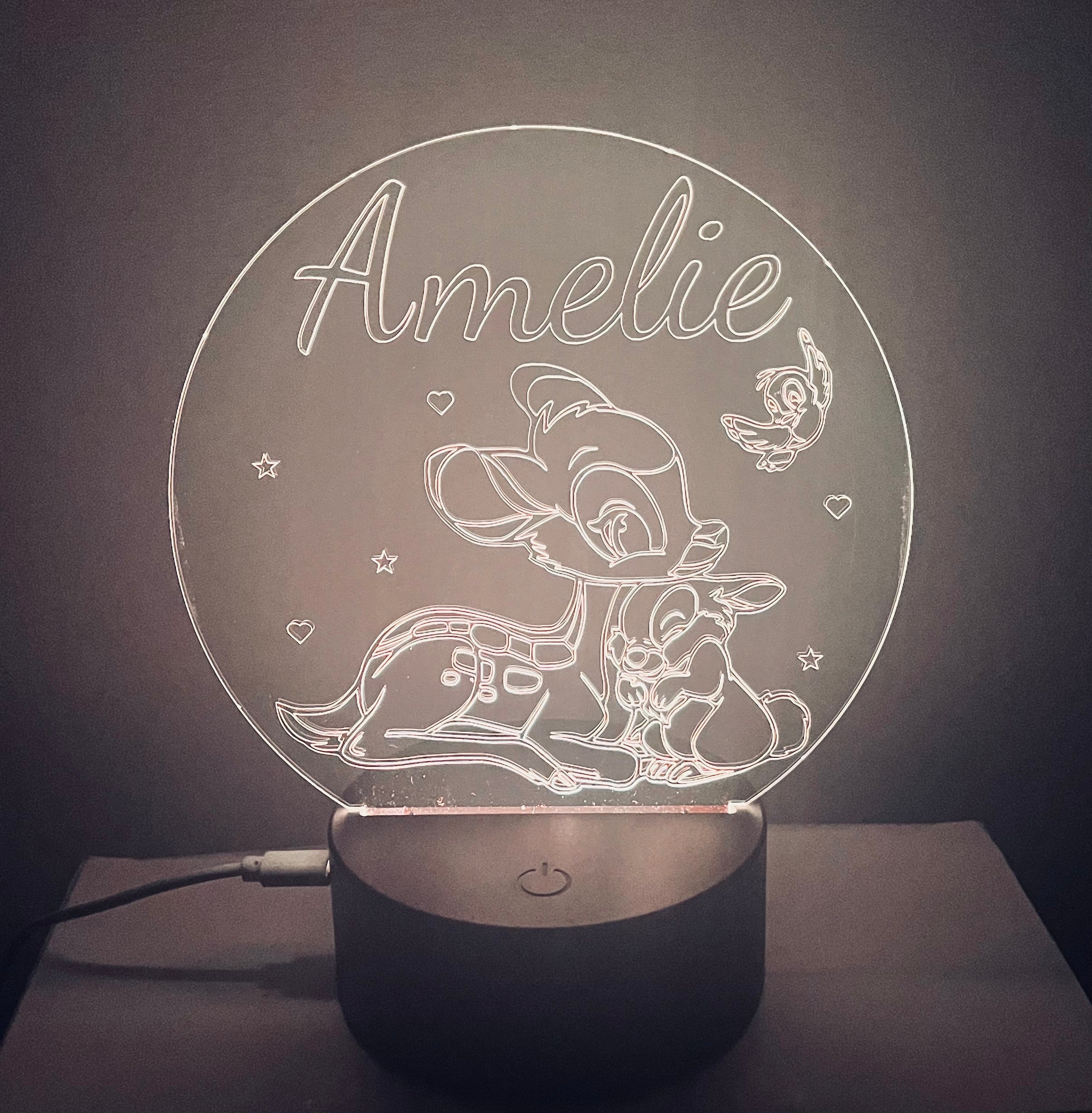 Character /Bambi Football Themed LED Night Light - Comes Fully Personalised. Unique Gift Idea