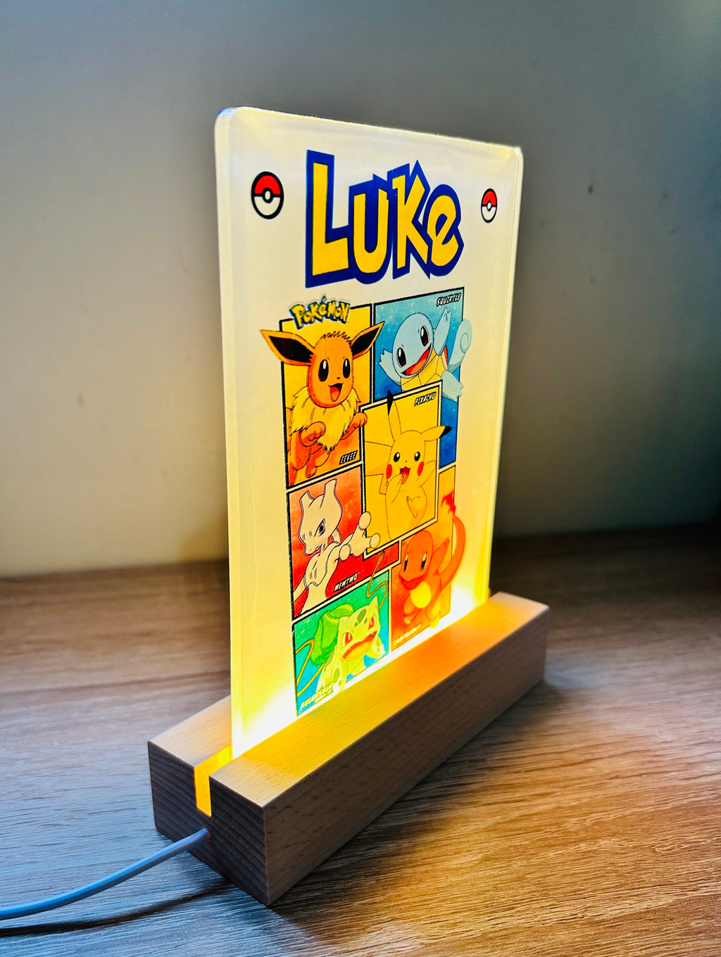 Character/Pokemon Themed Sub LED Night Light - Comes Fully Personalised. Unique Gift Idea.  Perfect for Bedroom. Christmas/Birthday Gift.