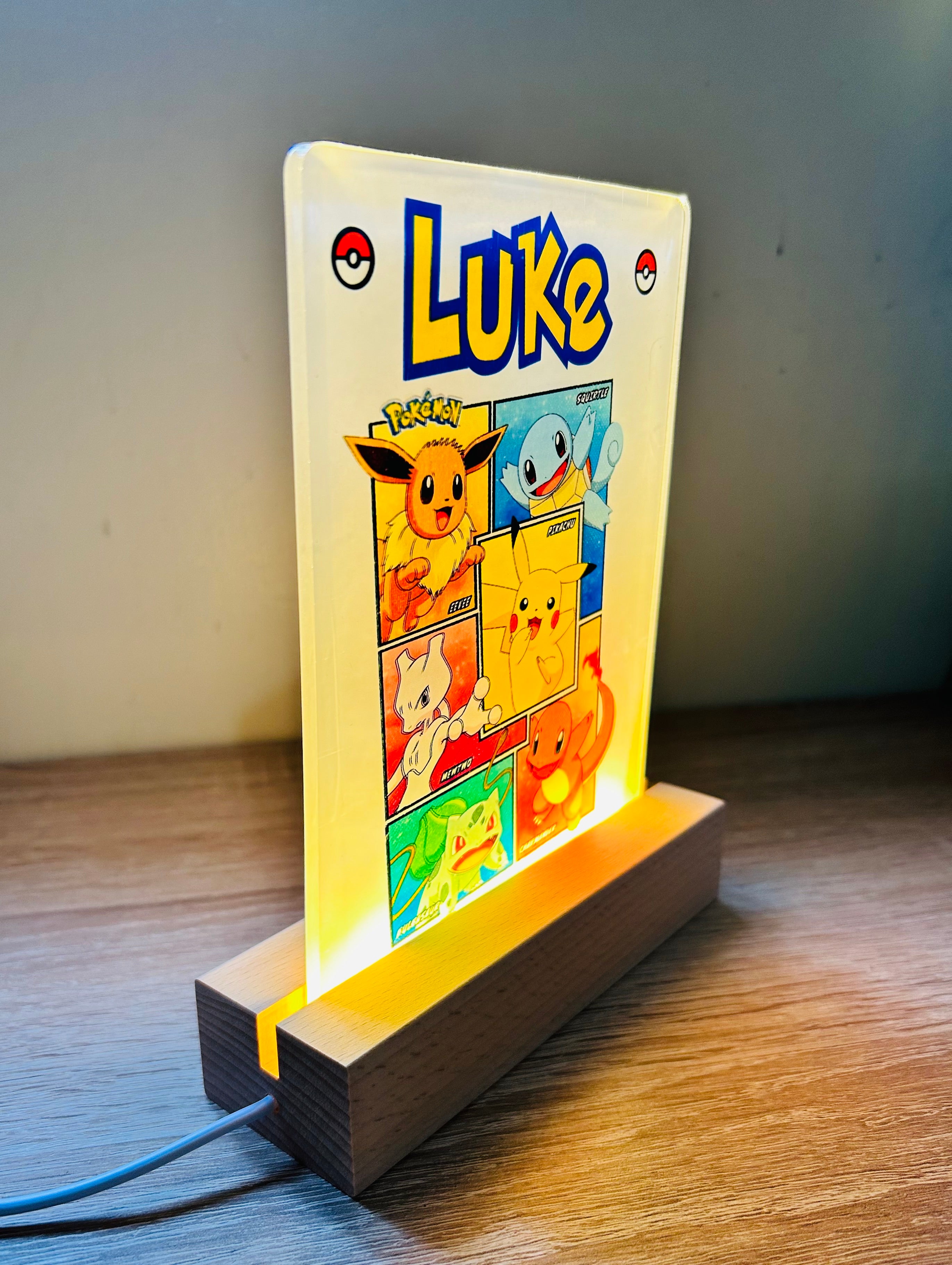 Character/Pokemon Themed Sub LED Night Light - Comes Fully Personalised. Unique Gift Idea.  Perfect for Bedroom. Christmas/Birthday Gift.